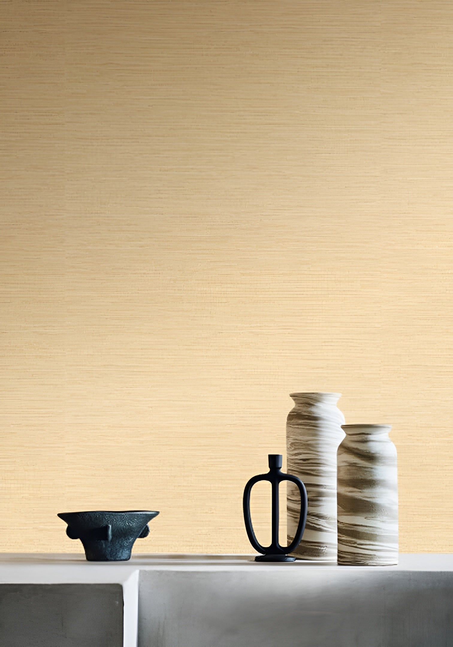 Textured wallpaper resembling canvas OCCITAN - VANILLA vanilla beige