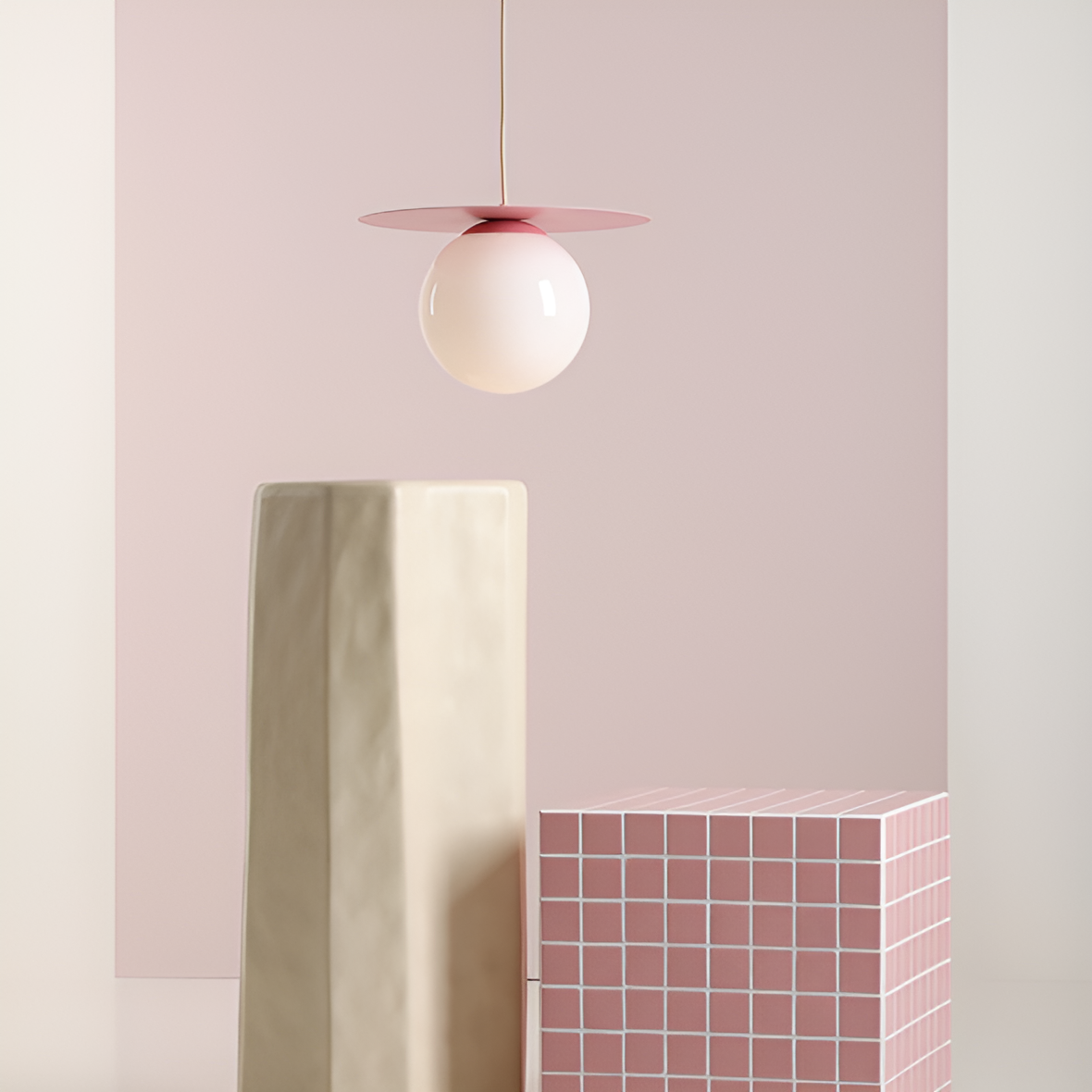 Hanging lamp Loop pink