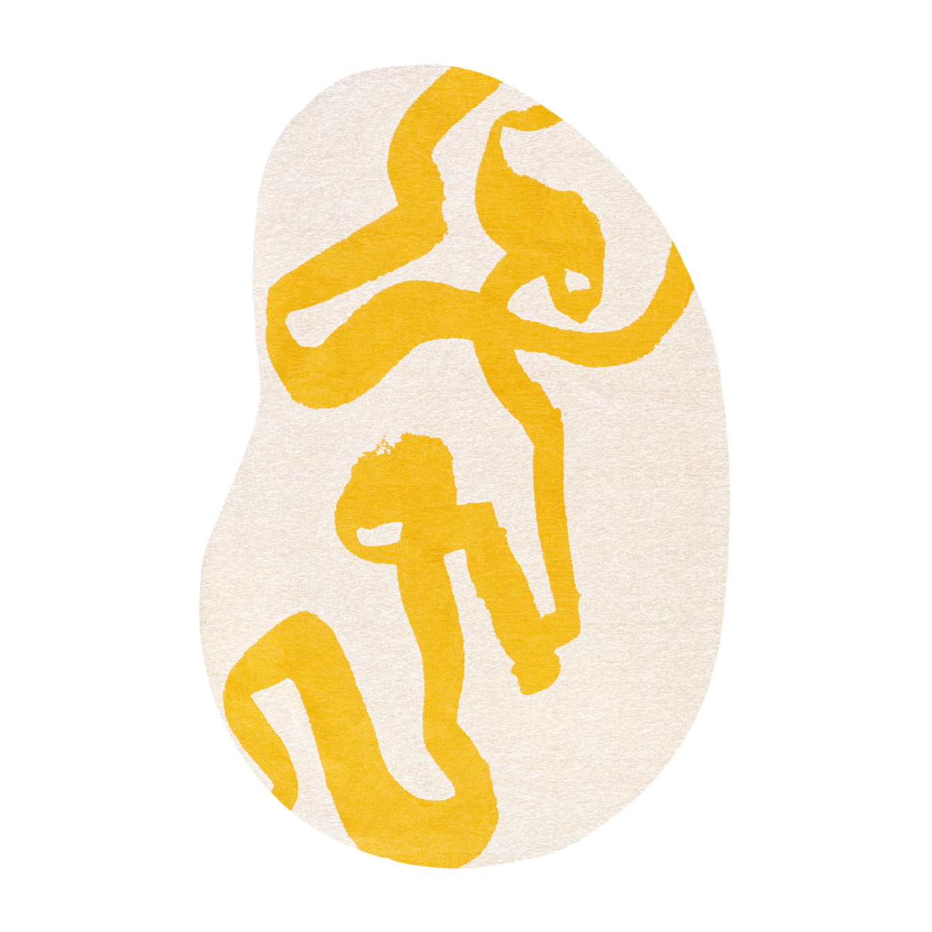 Okrúhly koberec RIBBON biely so žltým