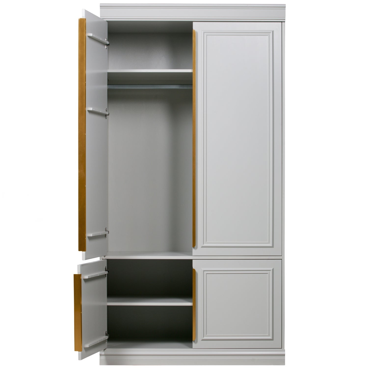 A light gray organizer with ancient gold