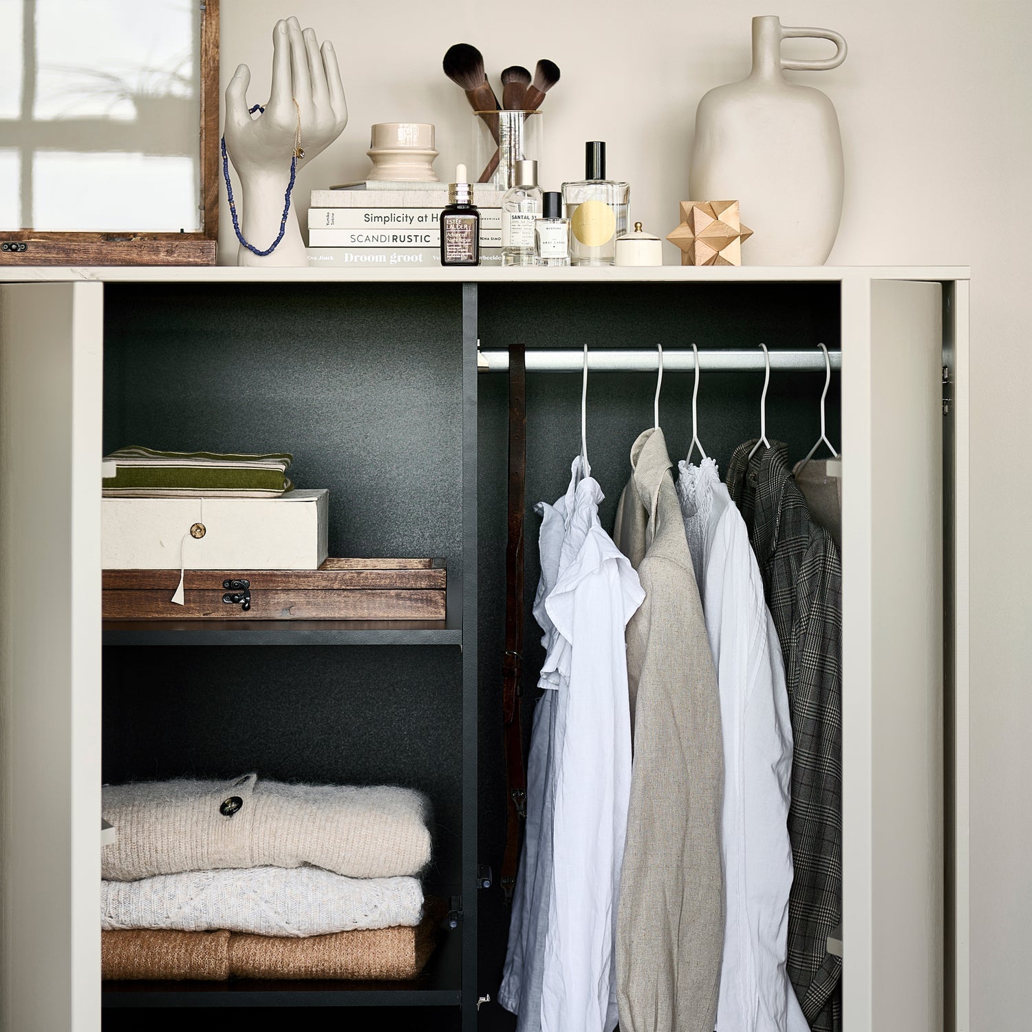 2-Door Wardrobe DAILY Gray-Beige