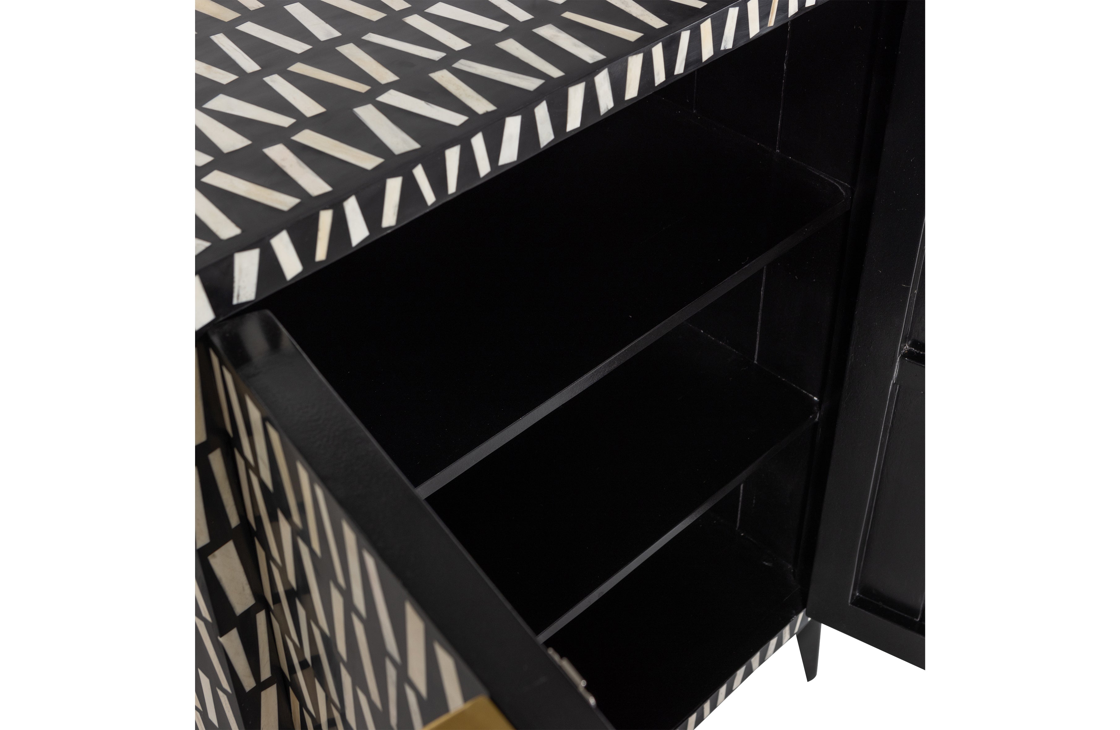 Komoda MENNE čierna s bielou