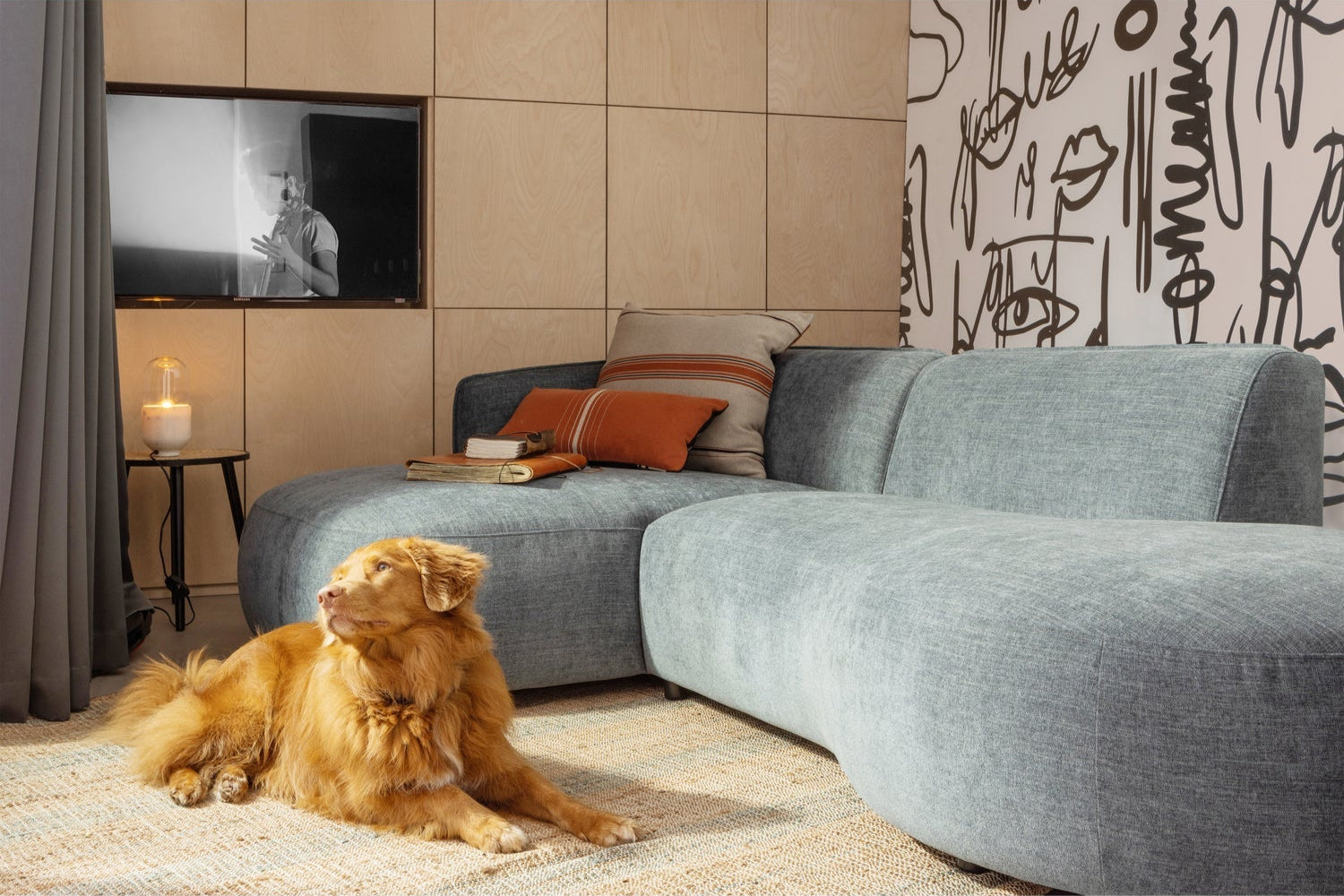 Rohová sedačka POLLY morská