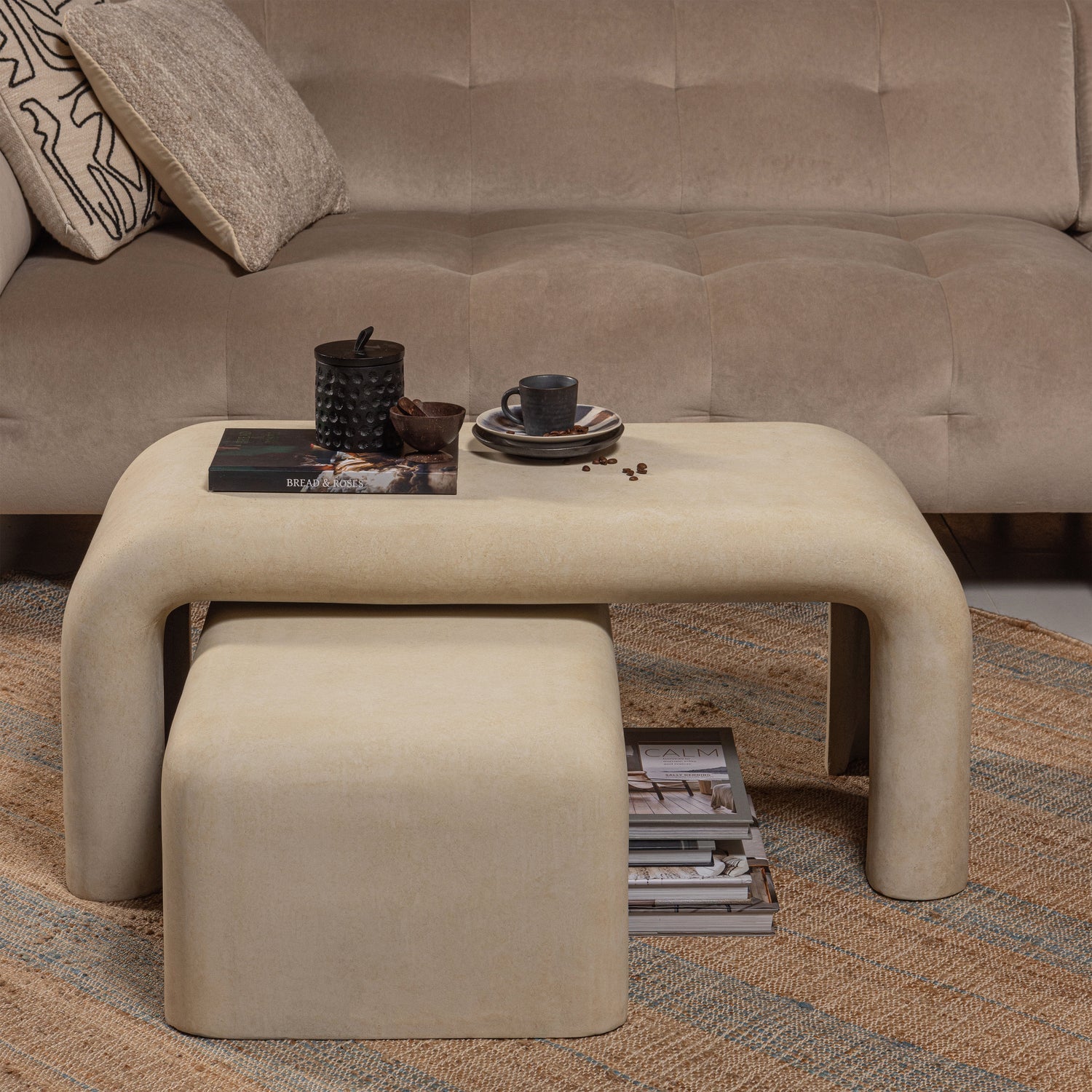Beige table set