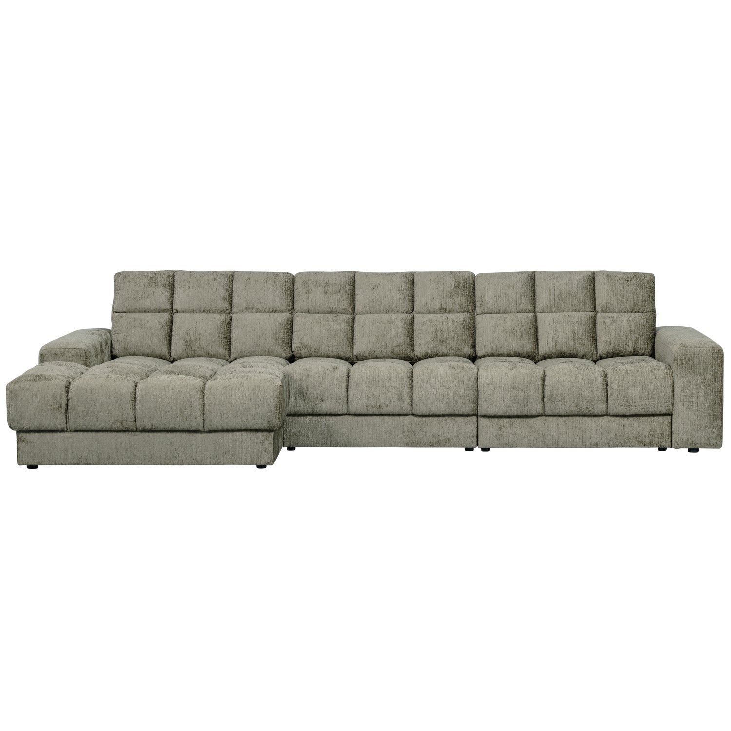 Left-sided corner sofa SECOND DATE - FROST velvet