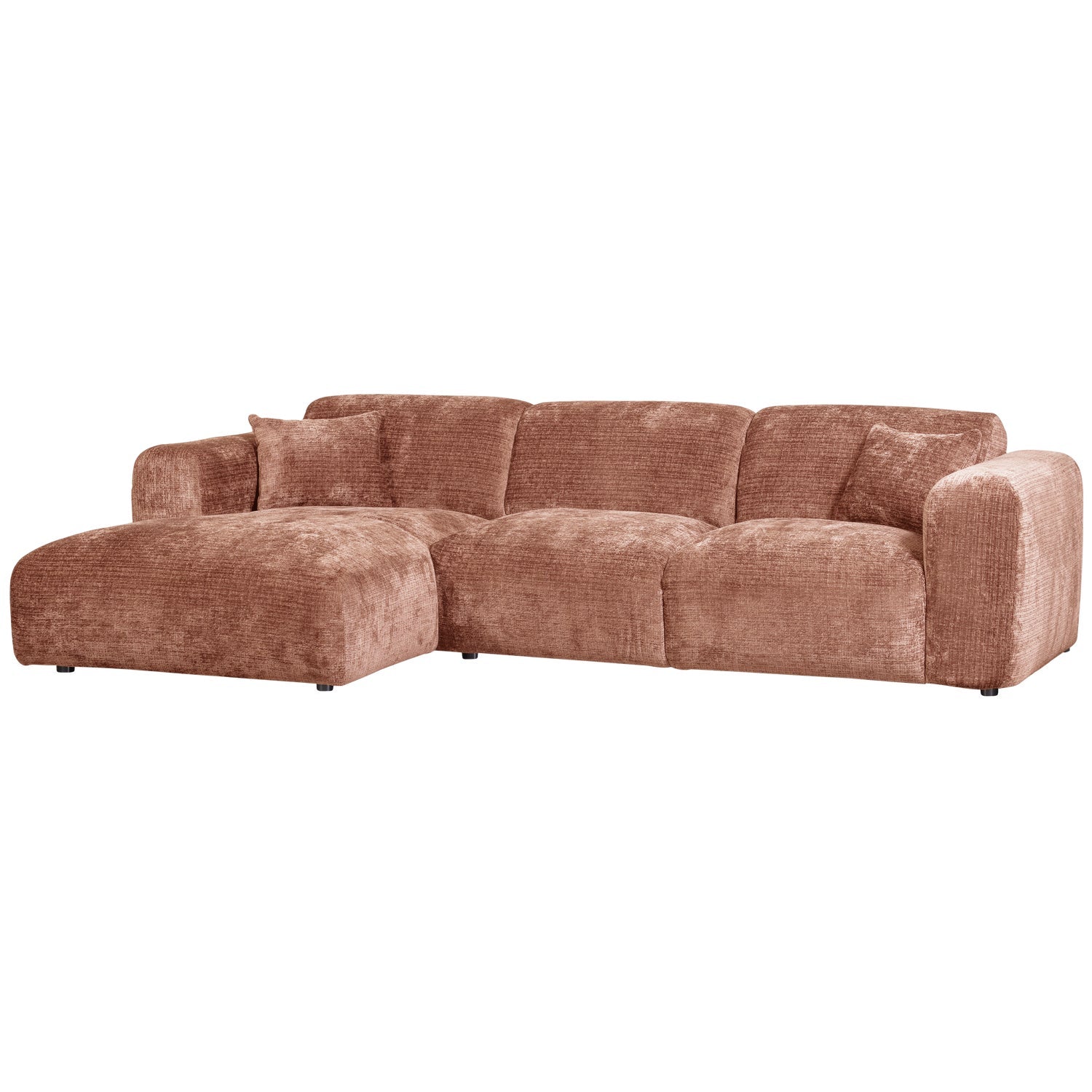 Left-facing modular CLOUD corner sofa terracotta