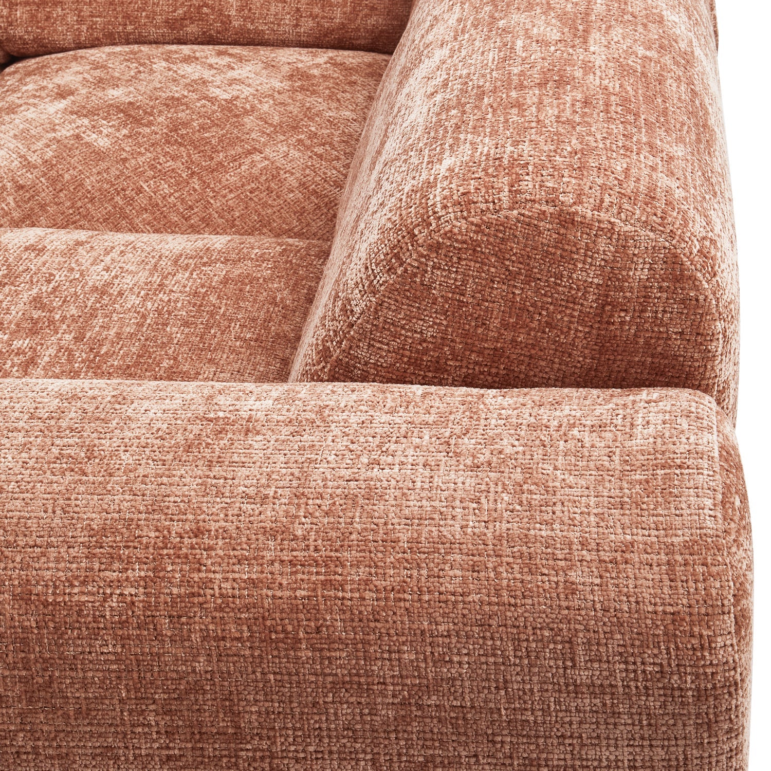 Right-facing panoramic corner sofa CLOUD terracotta