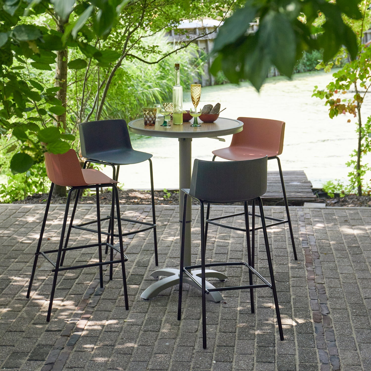JEPPE Brown-Gray Bar Table