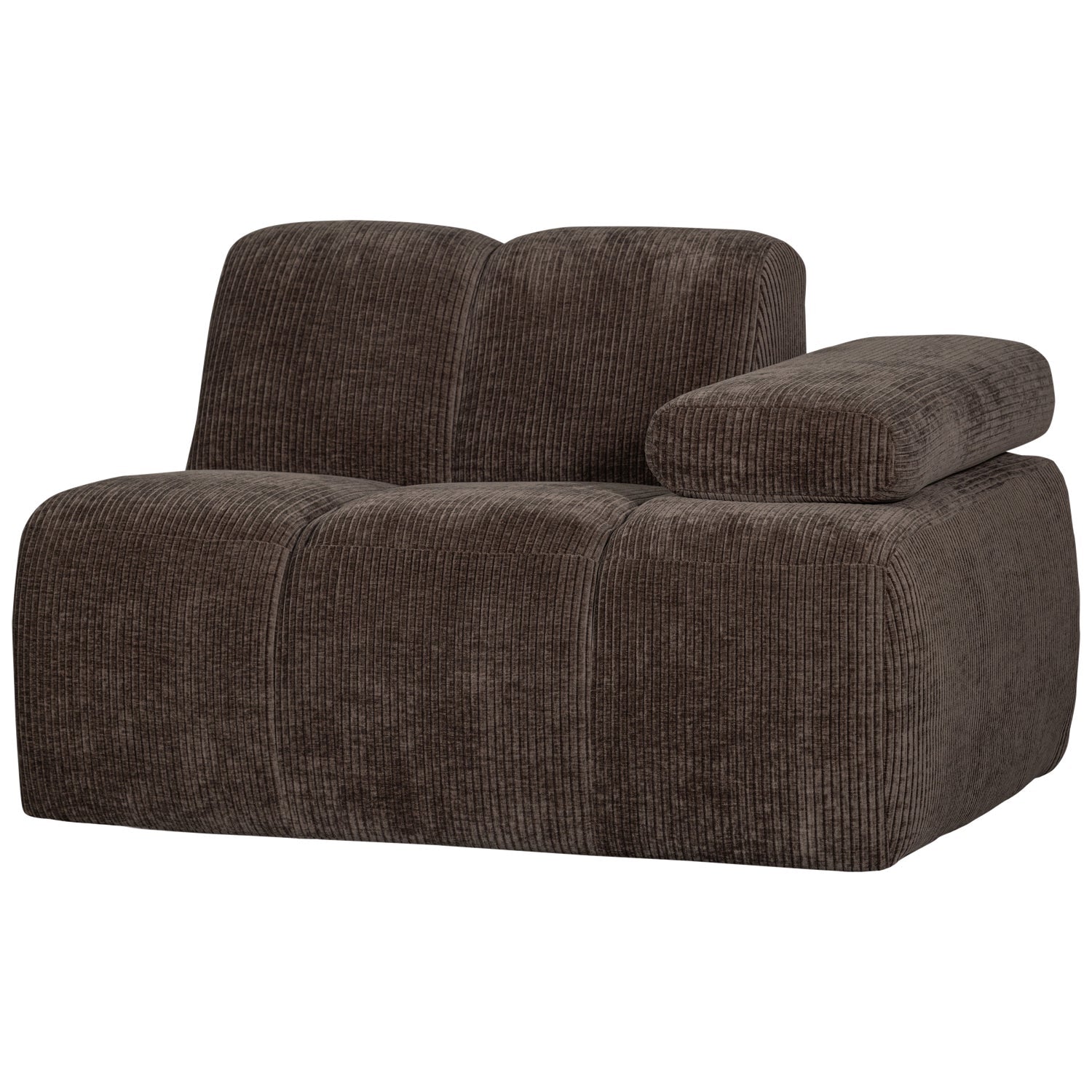 MOJO modular sofa - right-side element dark brown corduroy