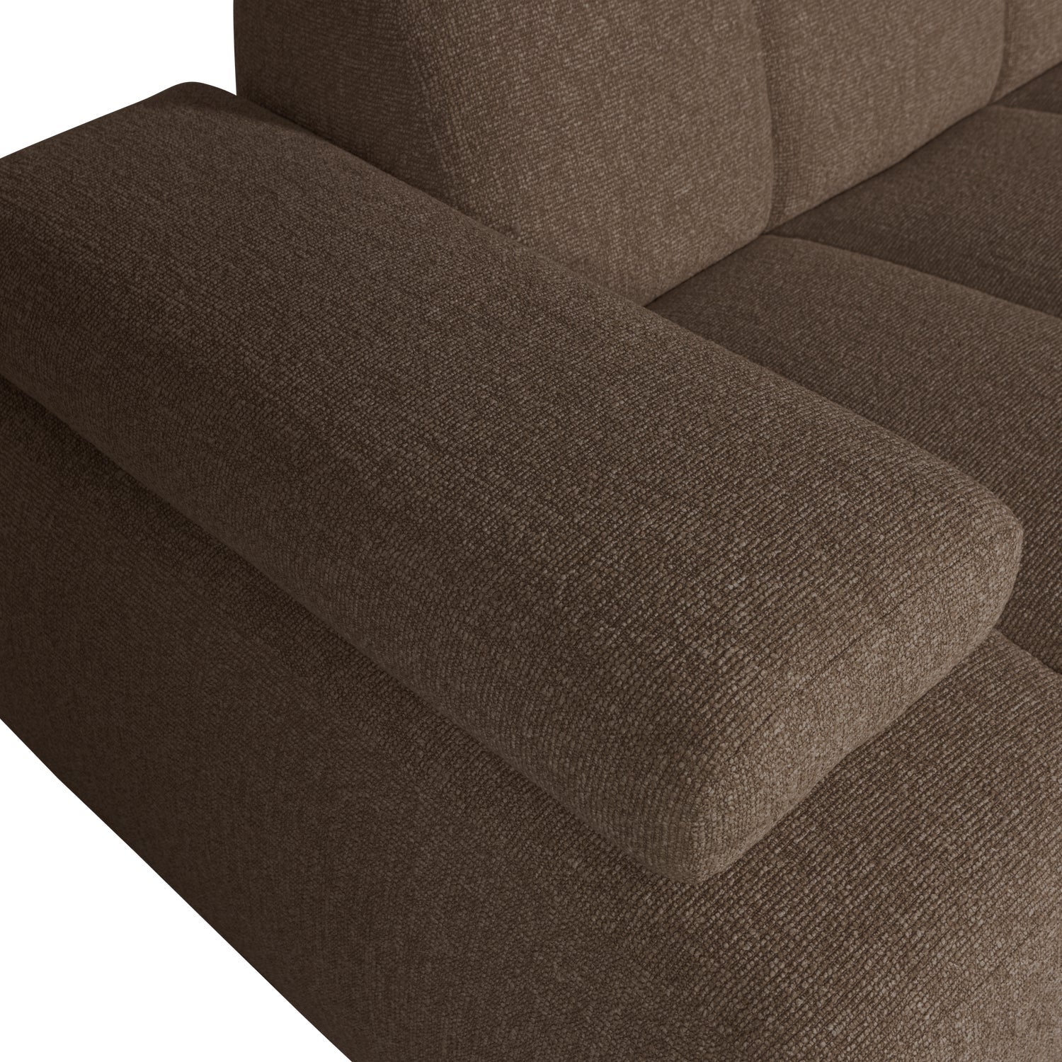 MOJO modular sofa - 1.5-seater left-sided dark brown bouclé element