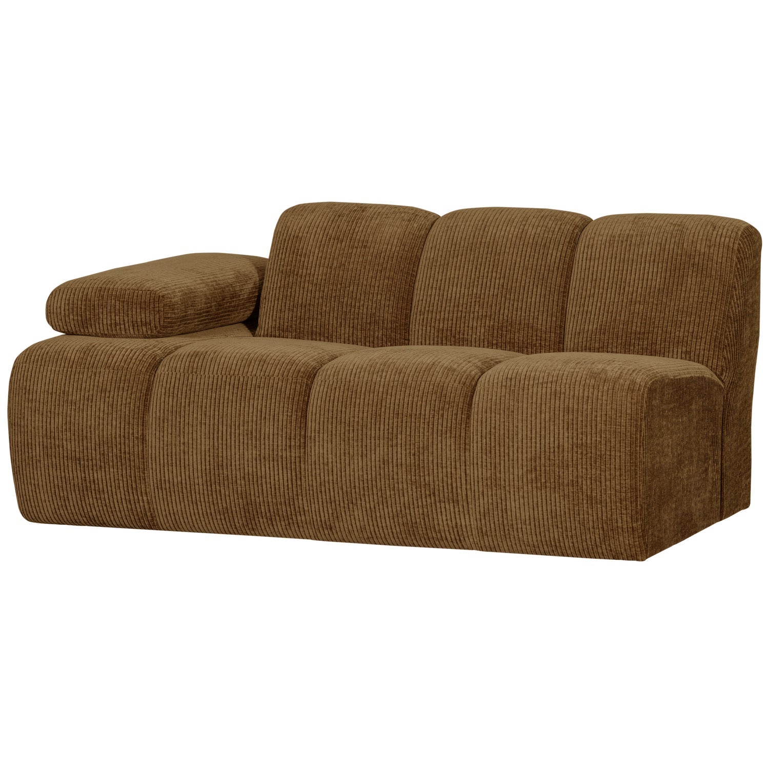 MOJO modular sofa - 1.5-seater left-sided dark honey corduroy element