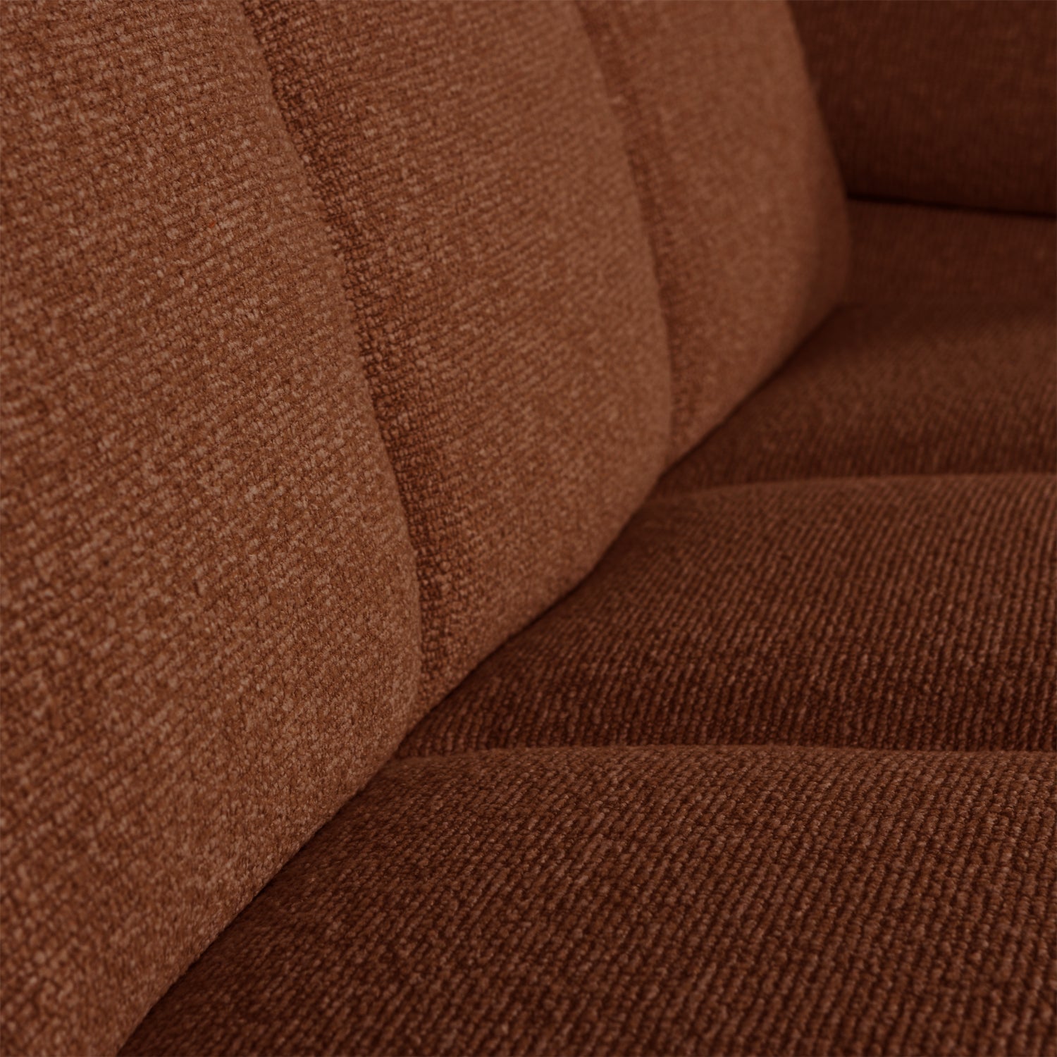MOJO Modular Sofa - Right-Hand Element for Two People in Rusty Brown Bouclé