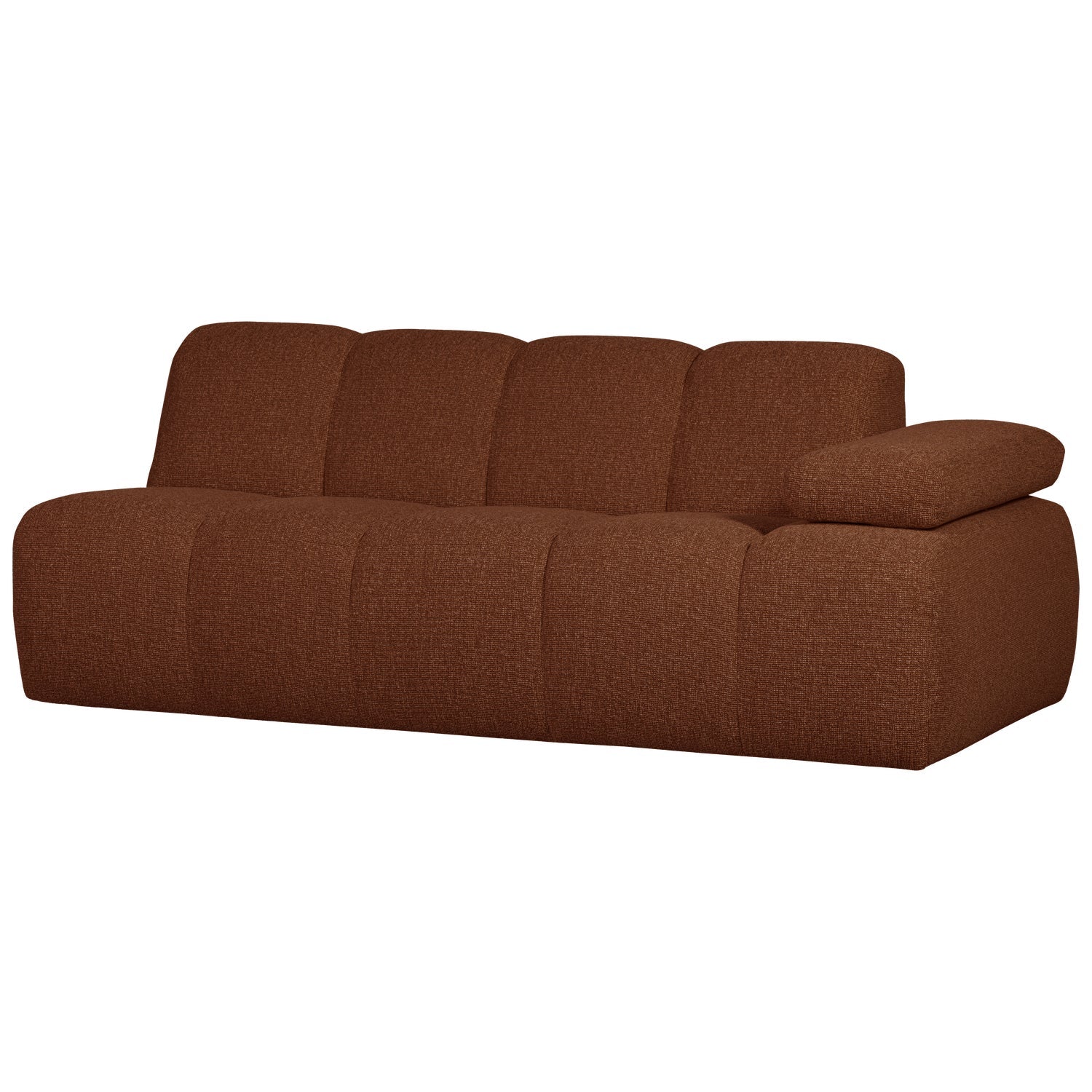 MOJO Modular Sofa - Right-Hand Element for Two People in Rusty Brown Bouclé