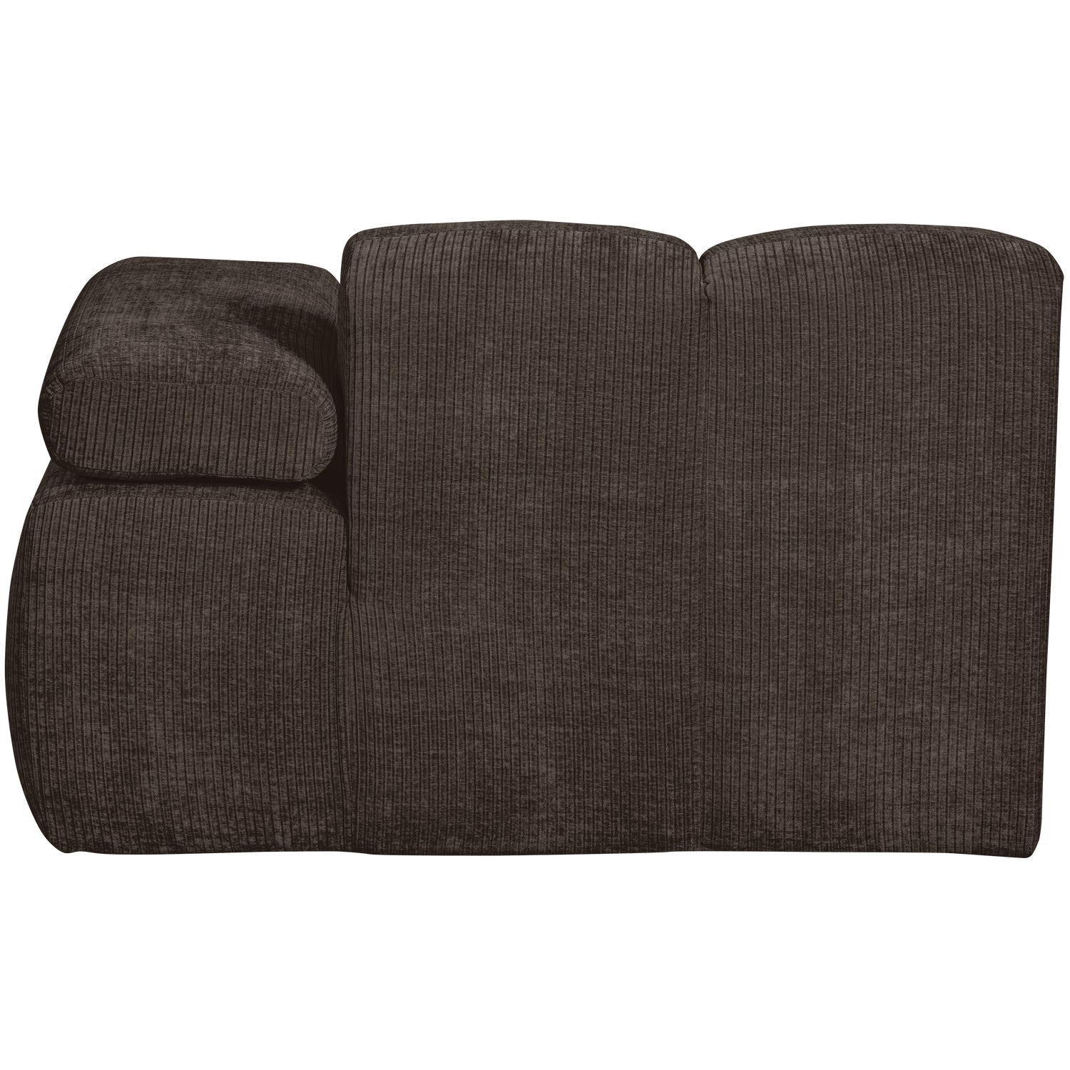MOJO modular sofa - right-facing chaise longue in dark brown corduroy