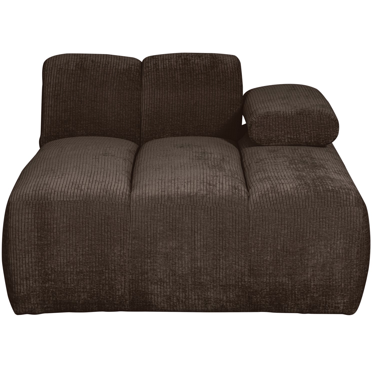 MOJO modular sofa - right-facing chaise longue in dark brown corduroy
