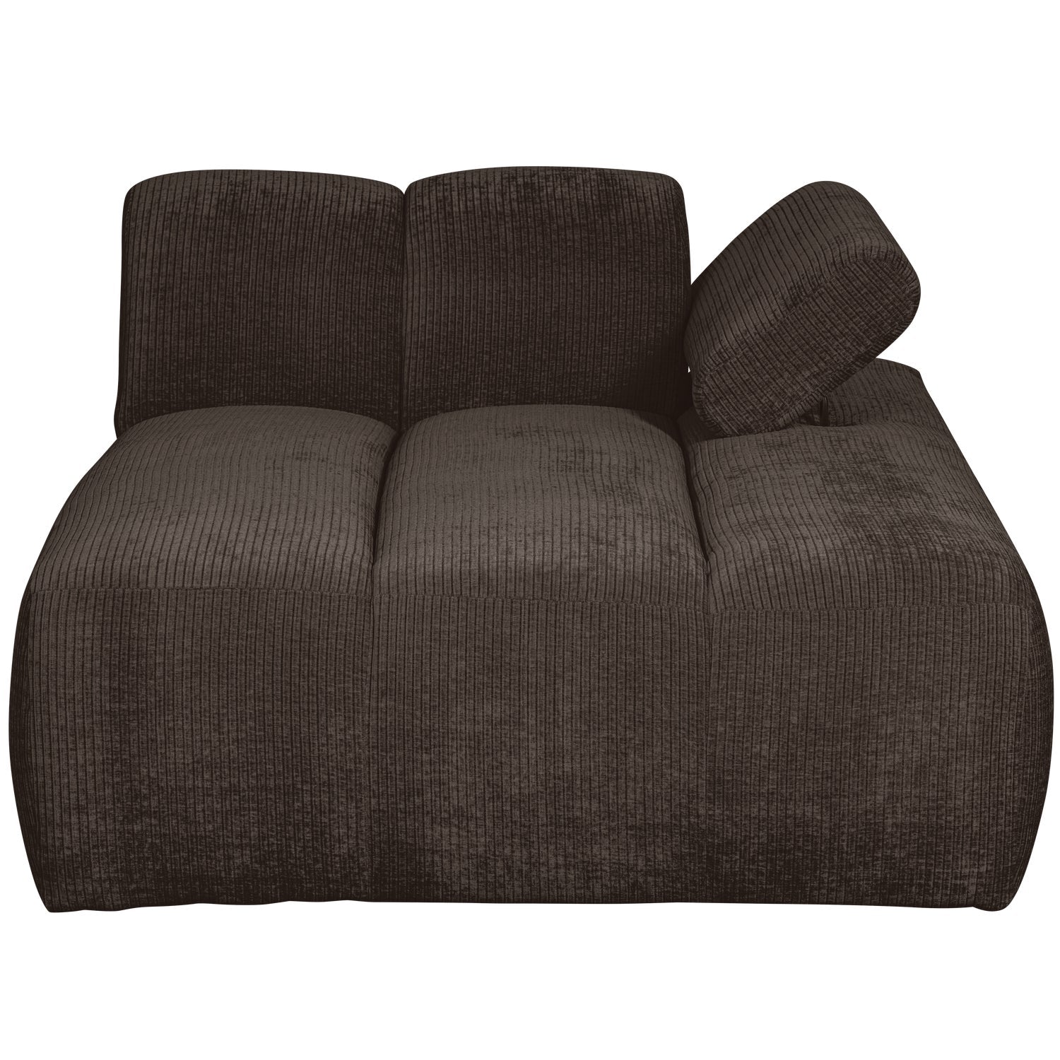 MOJO modular sofa - right-facing chaise longue in dark brown corduroy