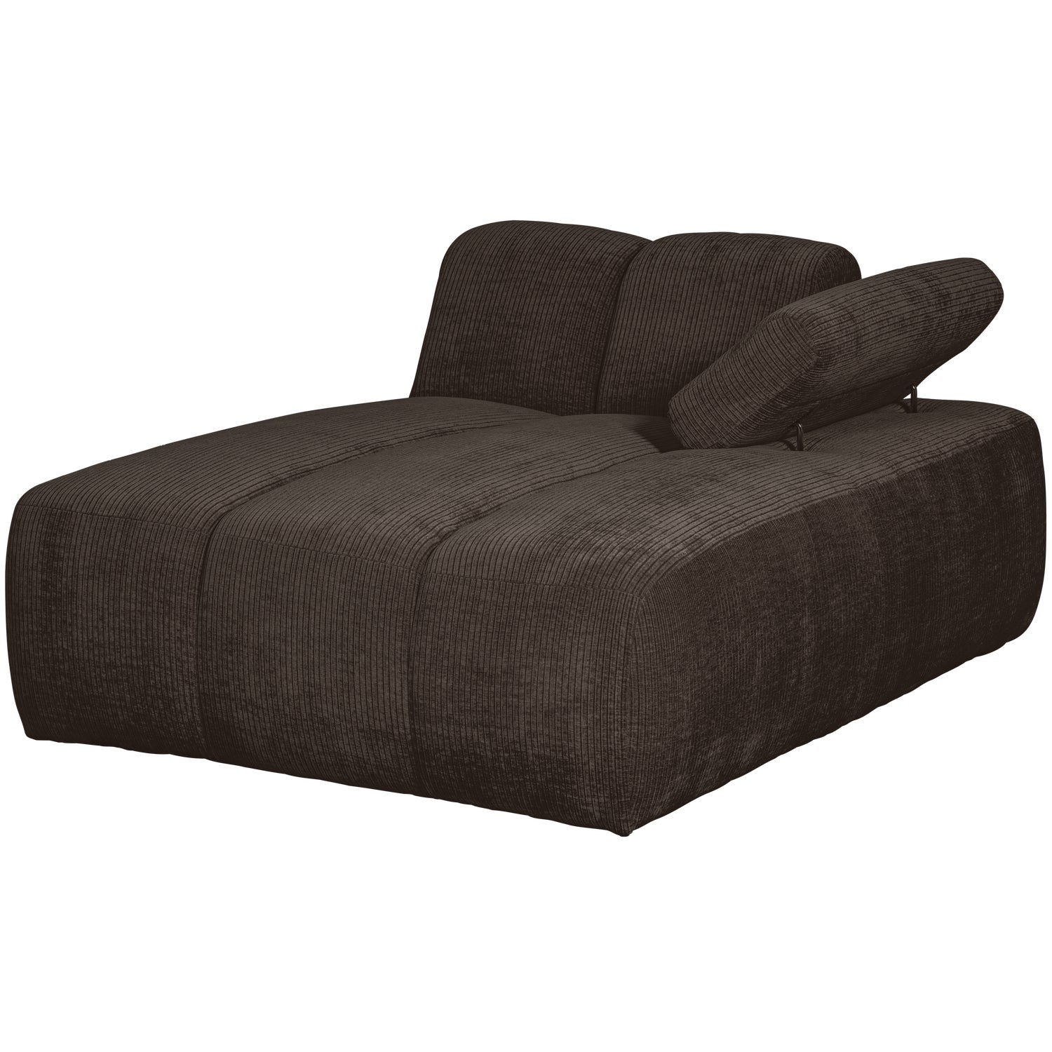 MOJO modular sofa - right-facing chaise longue in dark brown corduroy