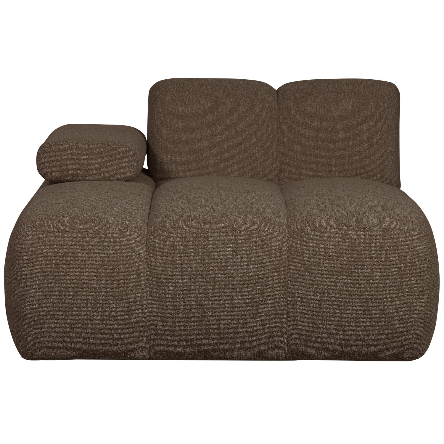 MOJO modular sofa - left-sided dark brown bouclé chaise longue