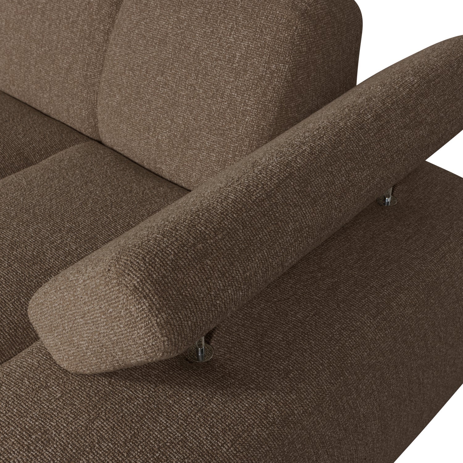 MOJO modular sofa - right-facing chaise longue in dark brown bouclé