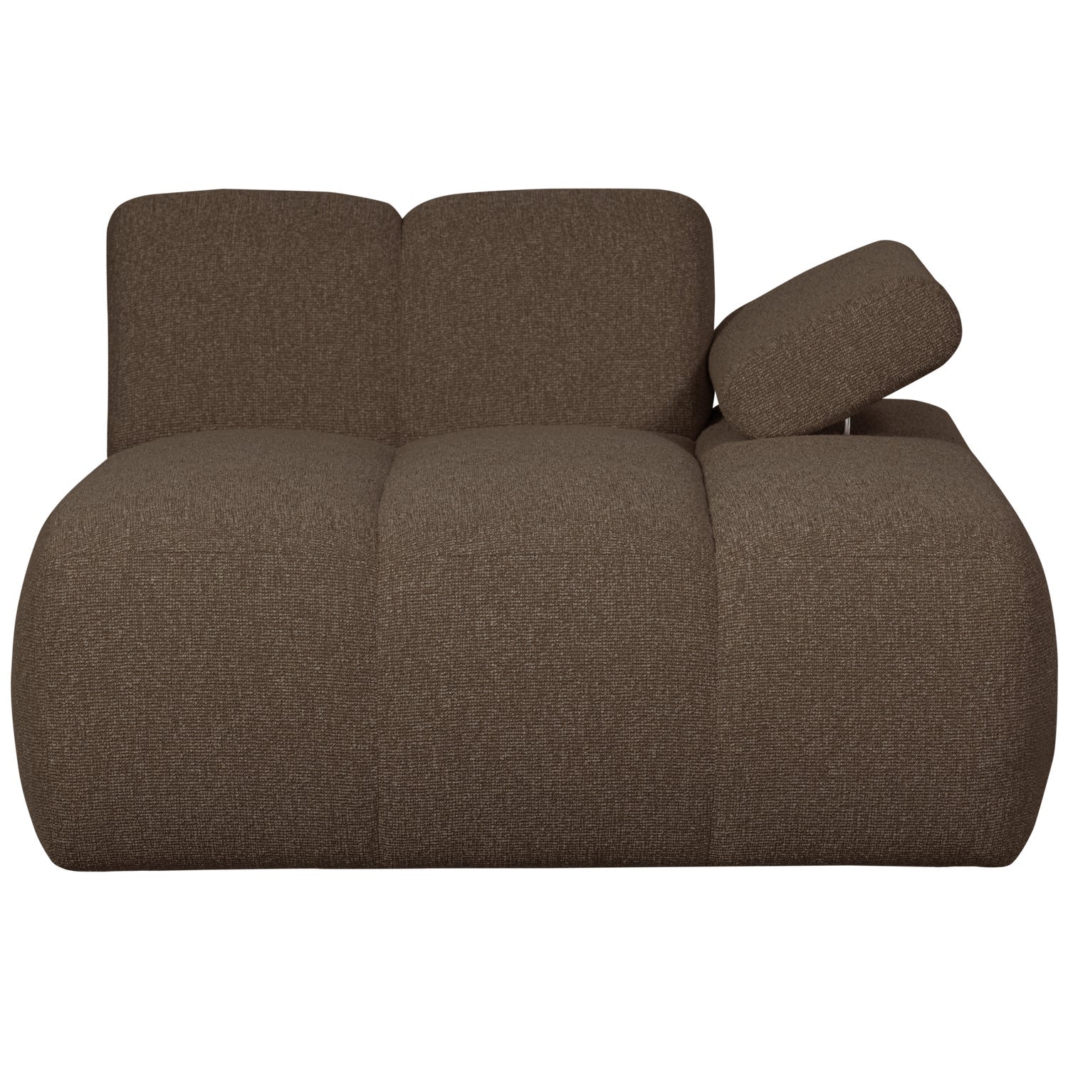 MOJO modular sofa - right-facing chaise longue in dark brown bouclé