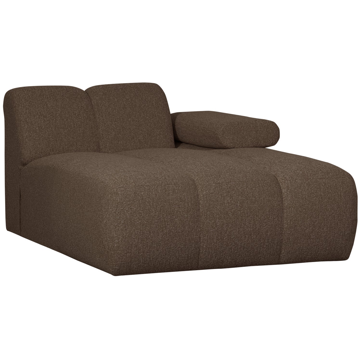 MOJO modular sofa - right-facing chaise longue in dark brown bouclé