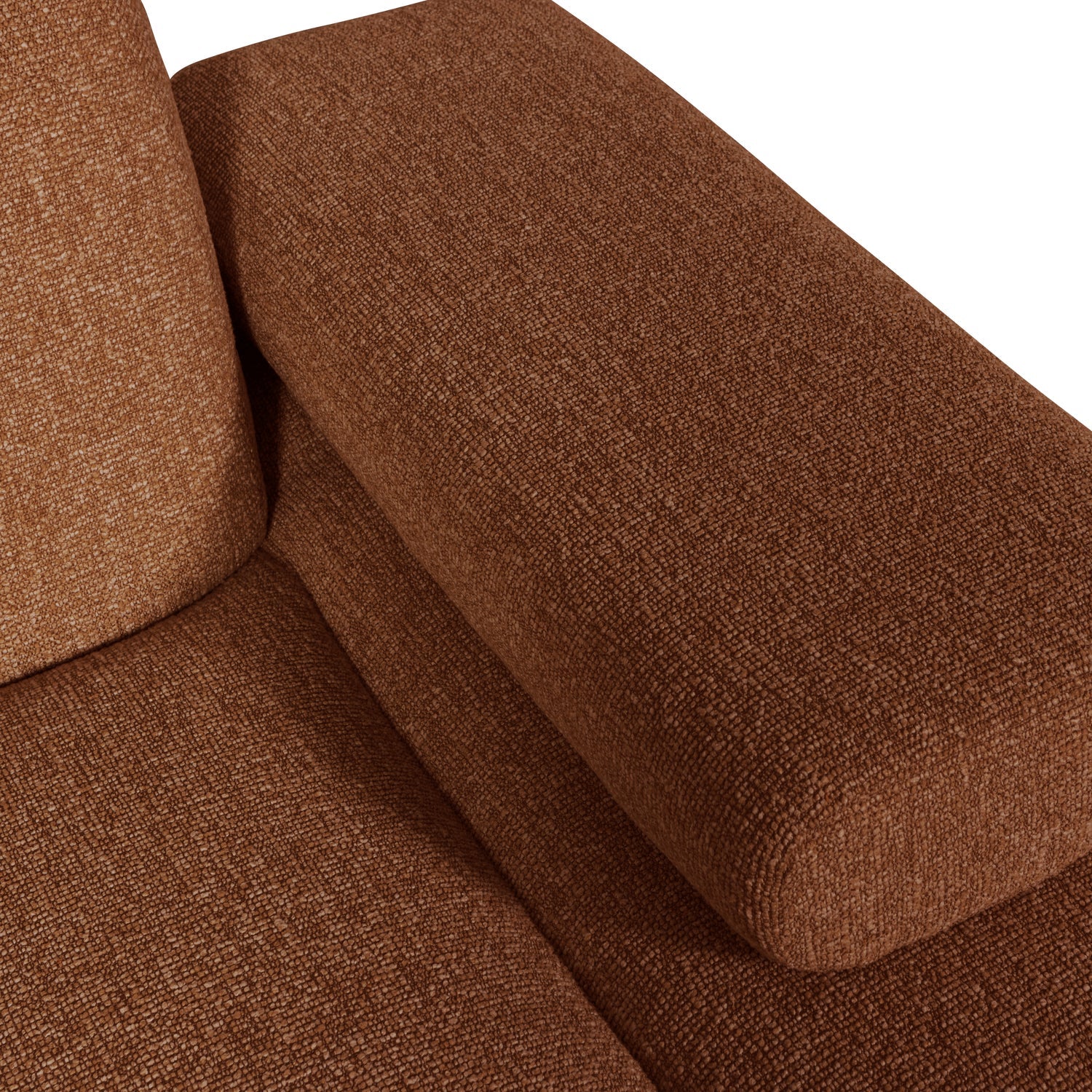 MOJO Modular Sofa - Right-Arm Chaise in Rusty Brown Bouclé