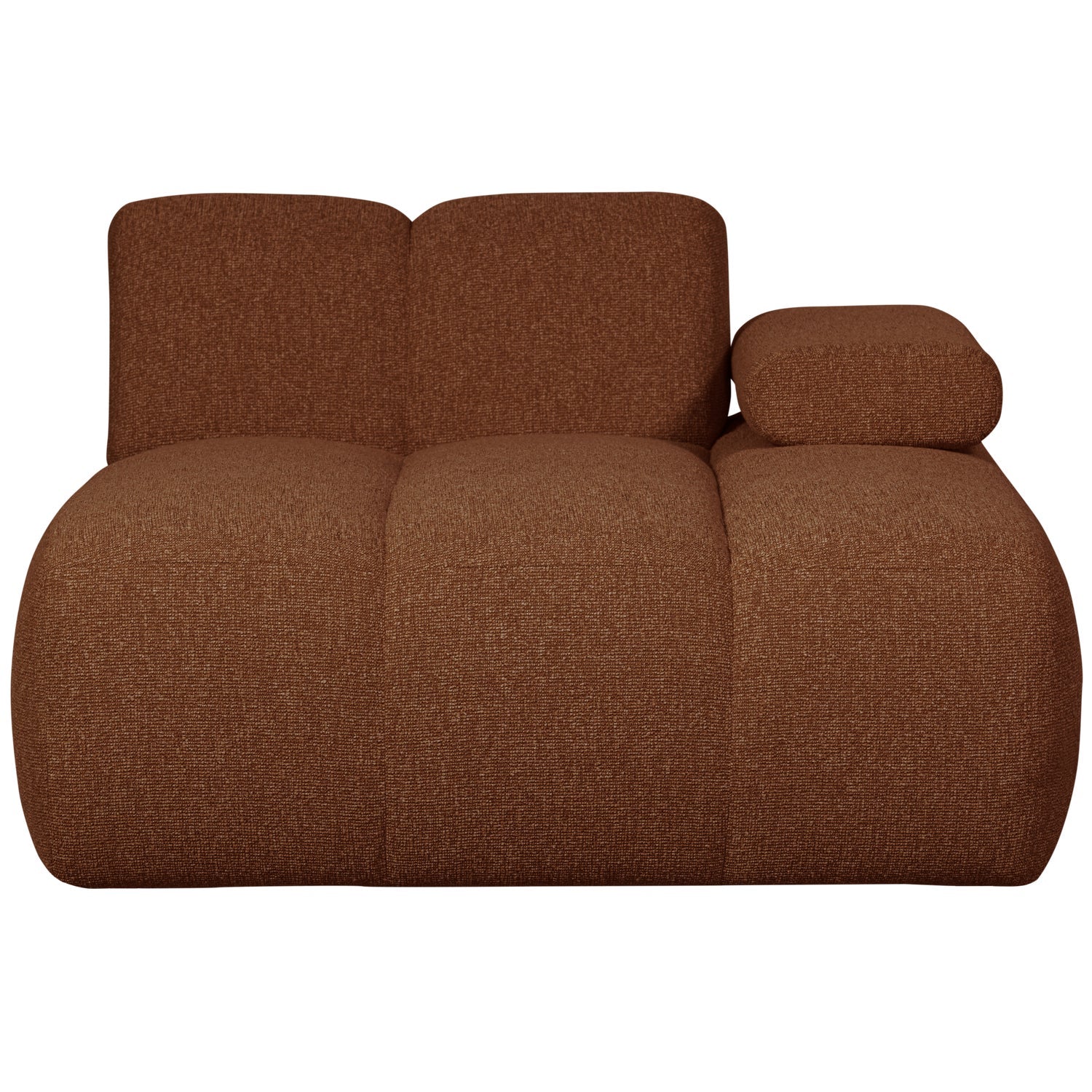 MOJO Modular Sofa - Right-Arm Chaise in Rusty Brown Bouclé
