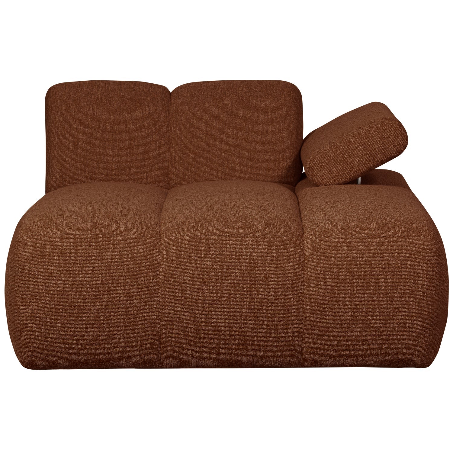 MOJO Modular Sofa - Right-Arm Chaise in Rusty Brown Bouclé