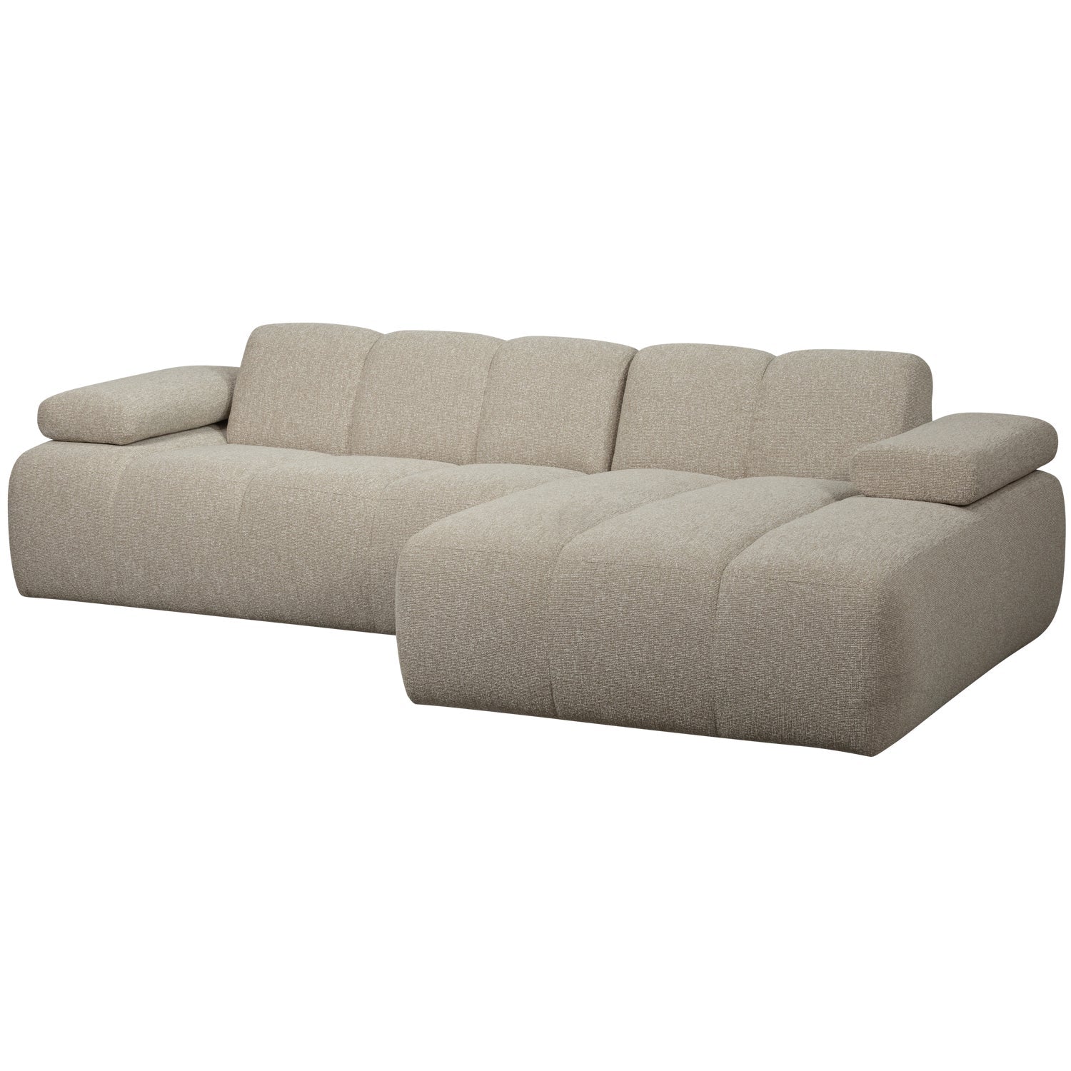 Right-facing modular corner sofa MOJO beige mélange bouclé