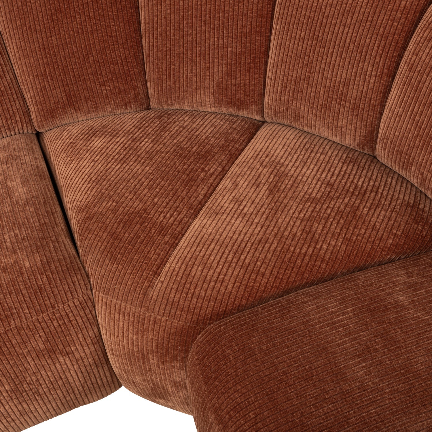 Right-facing modular corner sofa for 6 people MOJO in brown corduroy