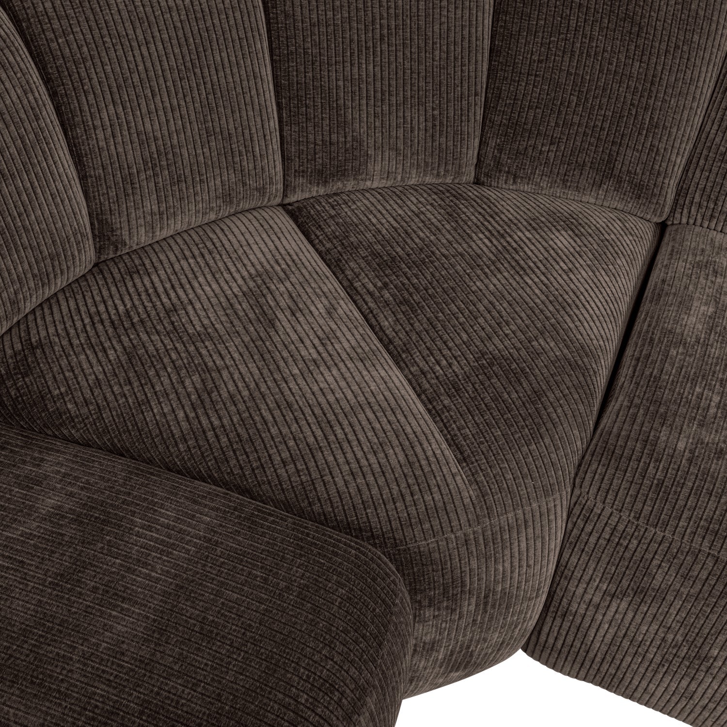 Modulový rohový gauč ľavostranný pre 6 osôb MOJO tmavohnedý zamat