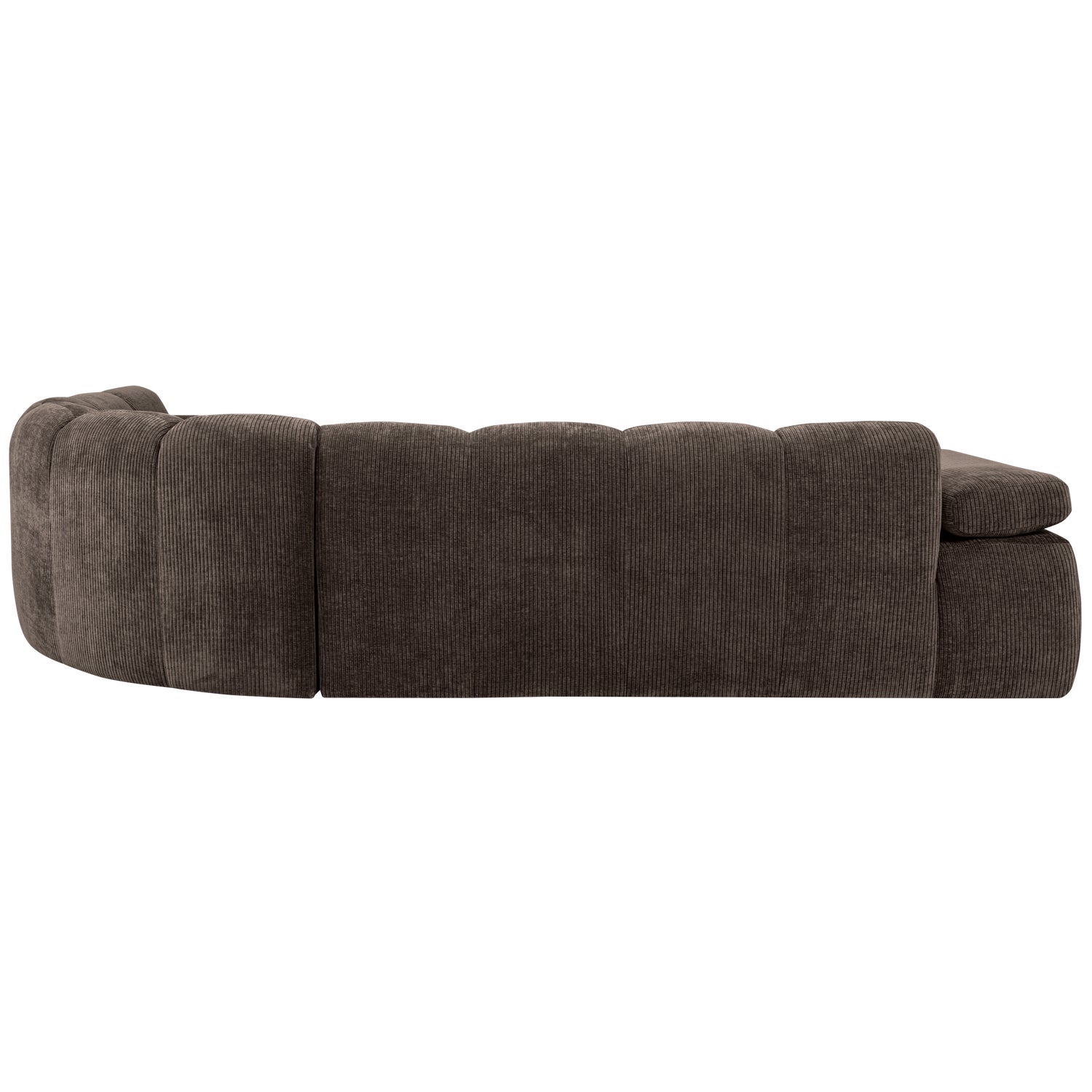 Right-facing modular corner sofa for 6 people MOJO in dark brown corduroy