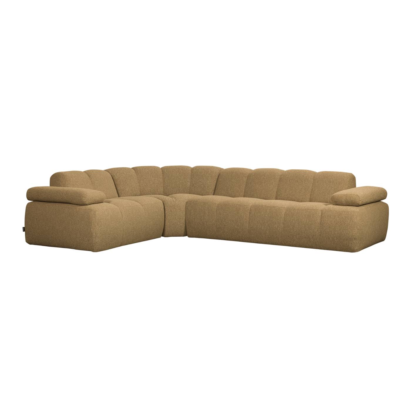 Left-facing modular sofa for 6 people MOJO honey mélange boucle