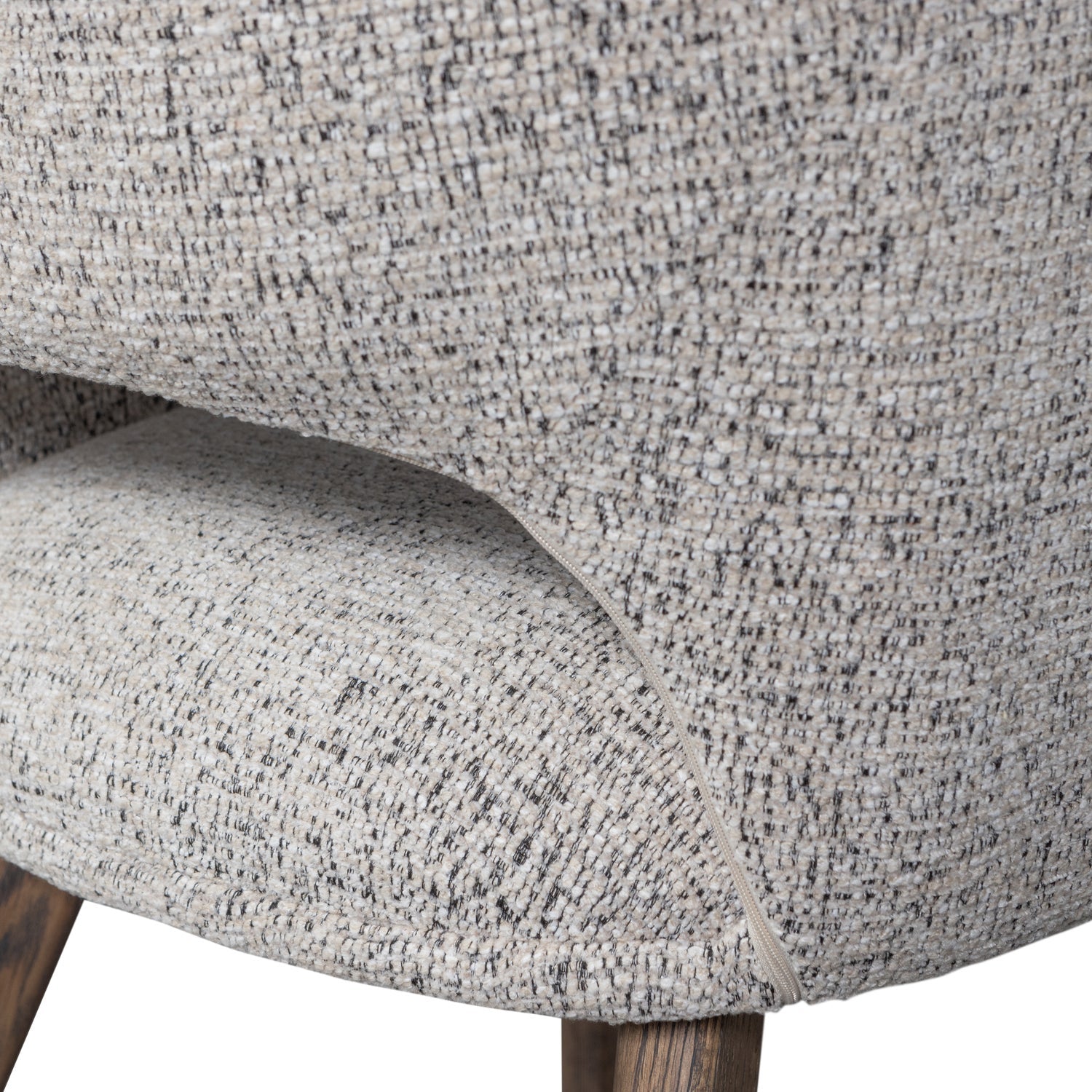 Stolička MURAT šedobéžová s tmavohnedým dubovým podstavcom