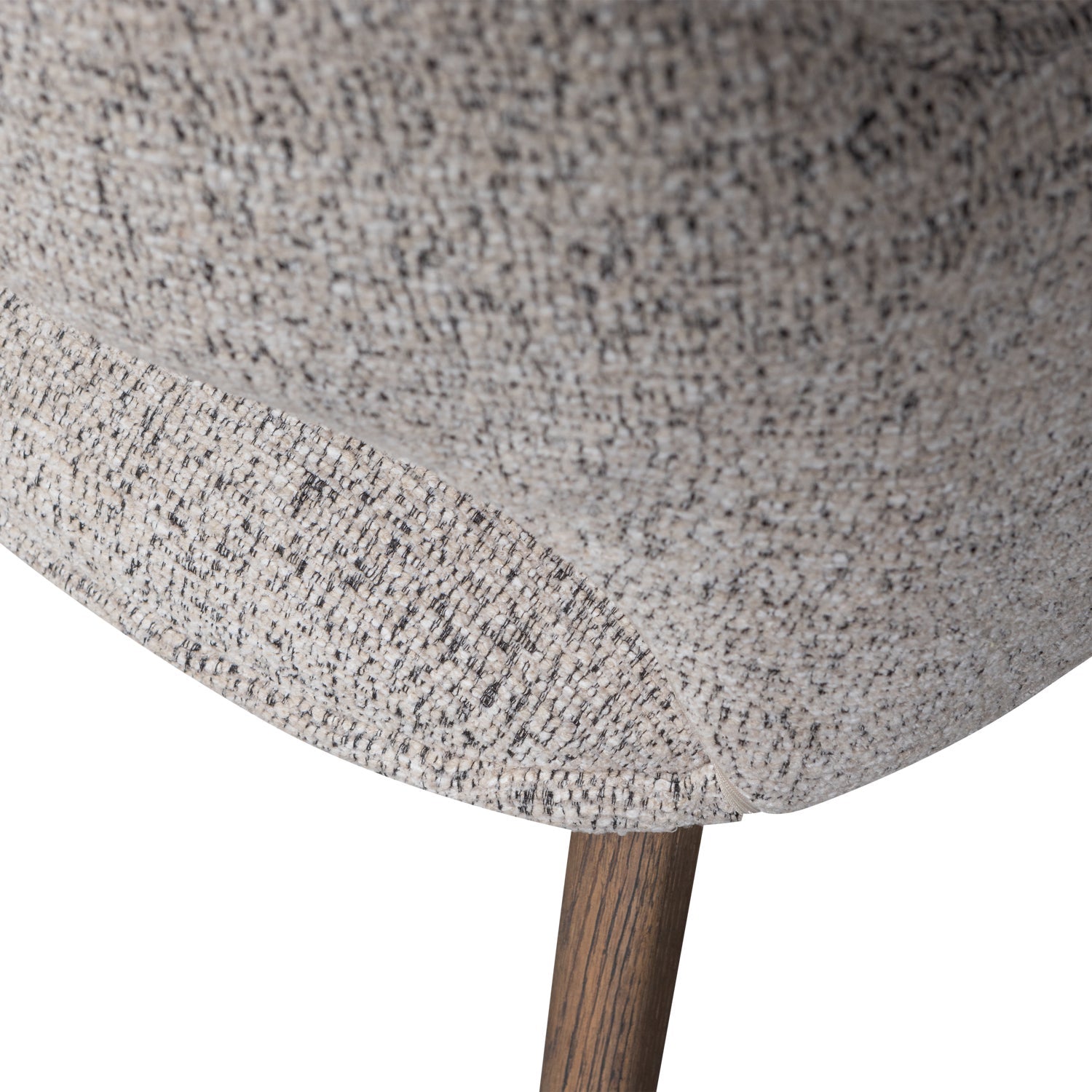 Stolička MURAT šedobéžová s tmavohnedým dubovým podstavcom