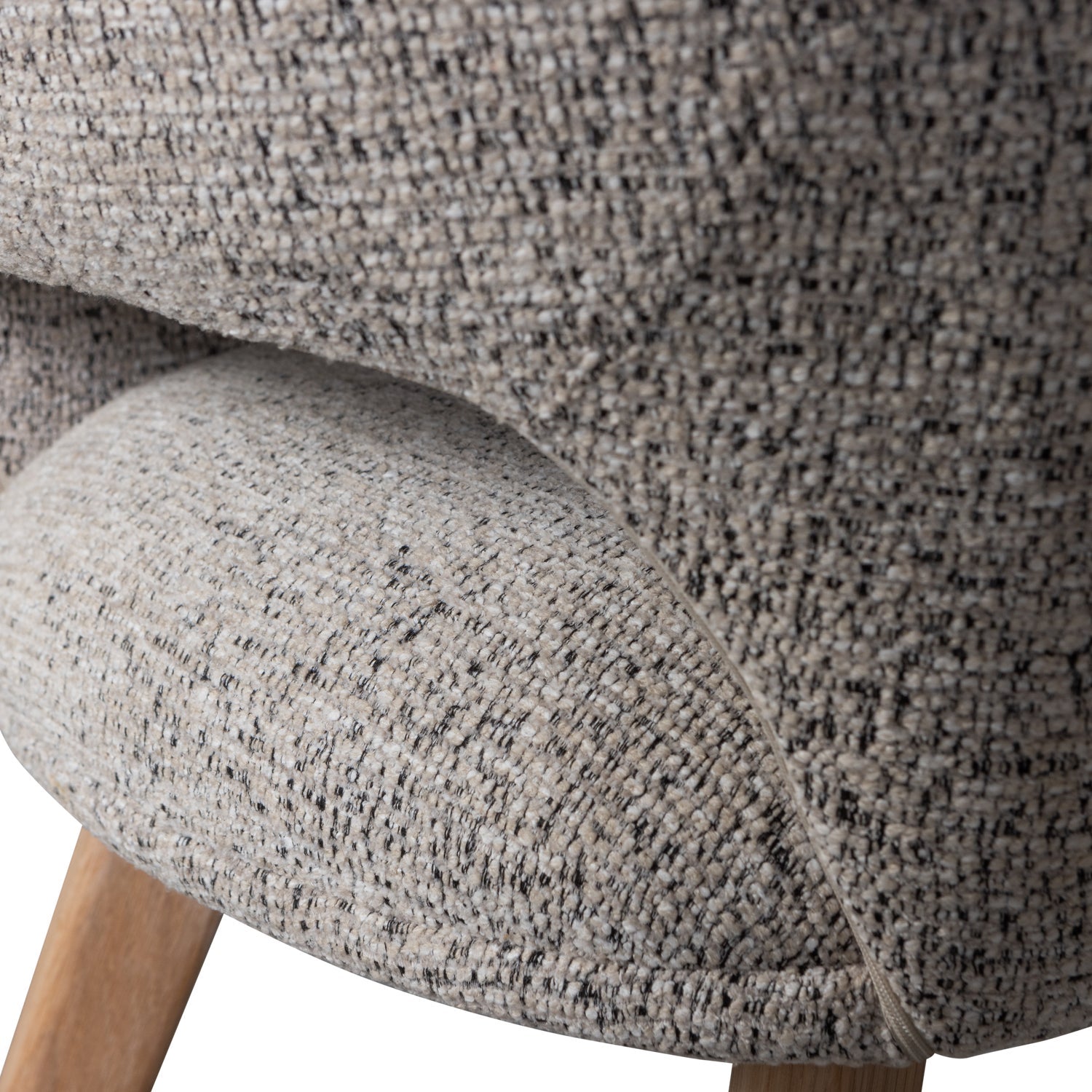 Stolička MURAT šedobéžová s dubovým podstavcom