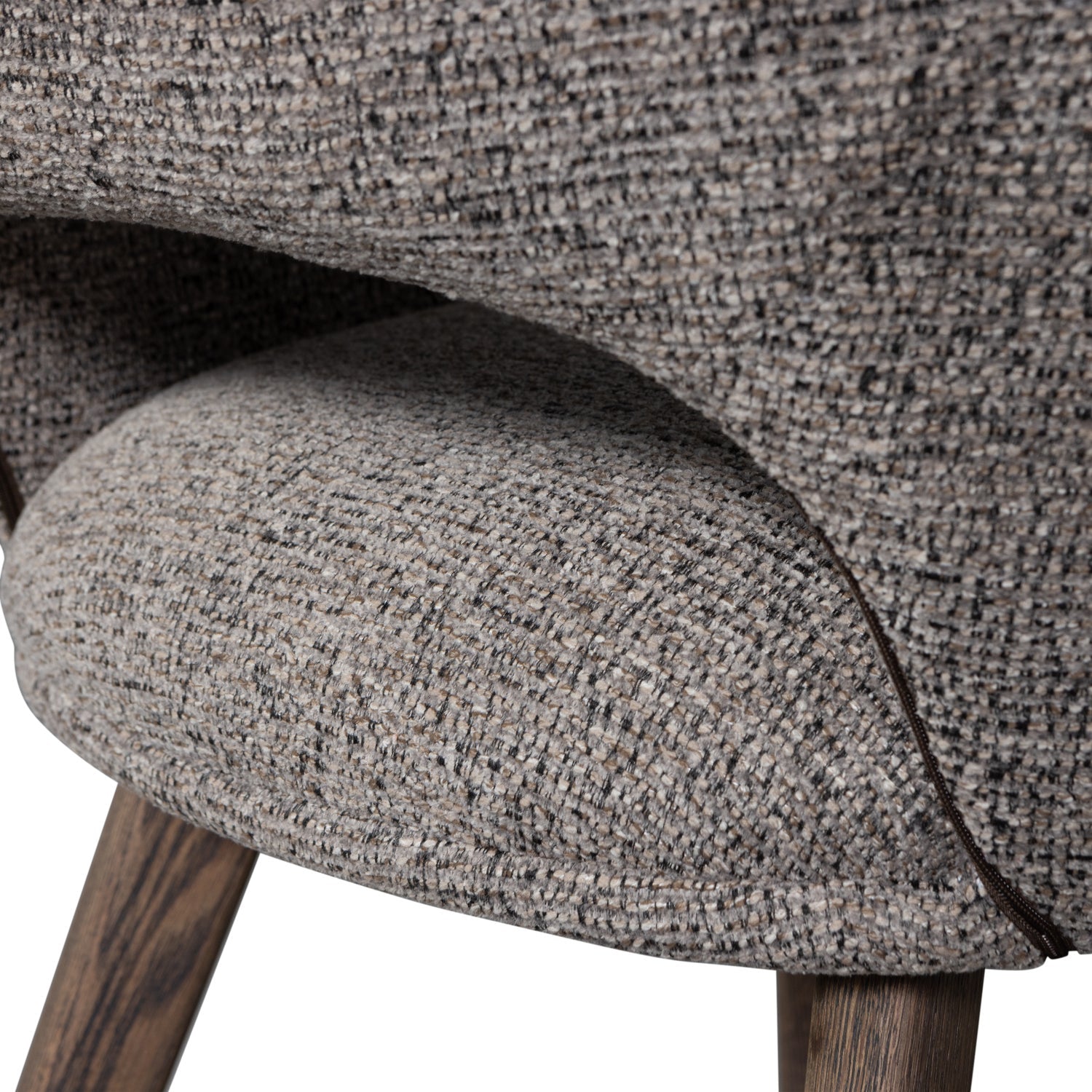 MURAT taupe chair with dark brown oak base