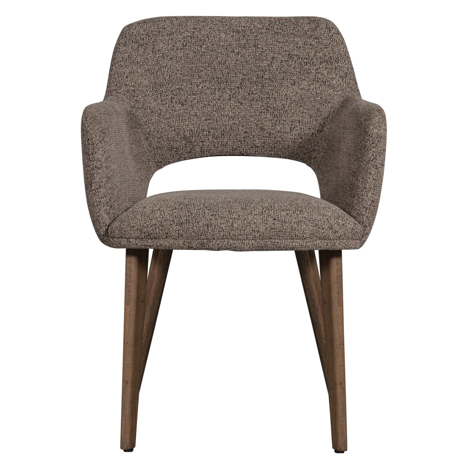 MURAT taupe chair with dark brown oak base