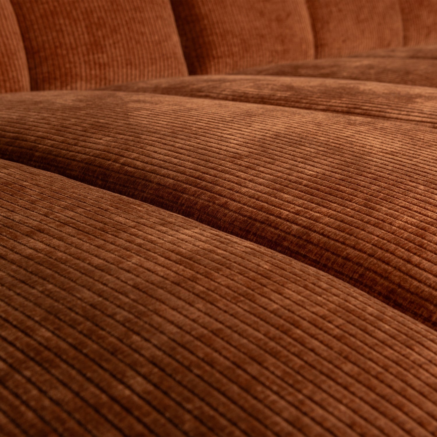 Left-facing modular corner sofa MOJO in brown corduroy