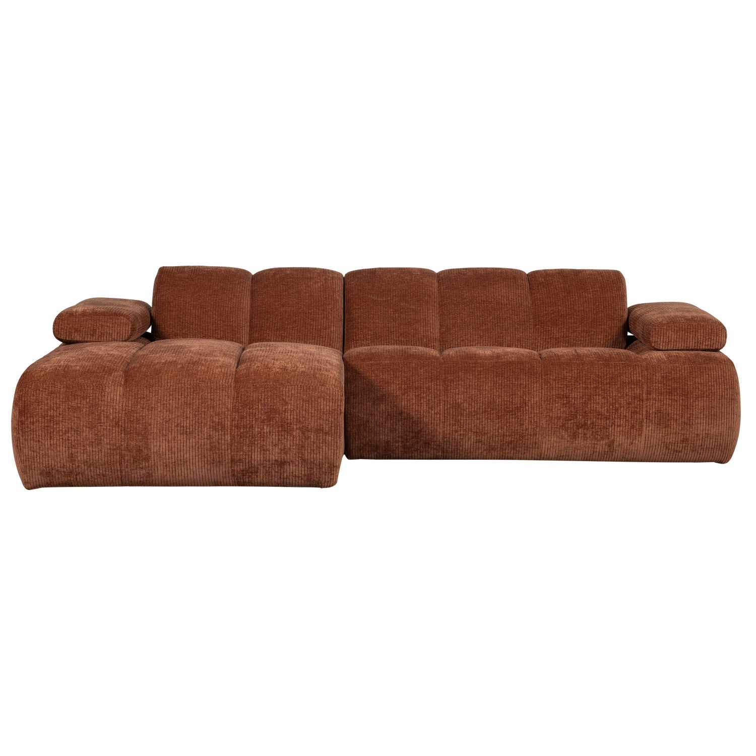 Left-facing modular corner sofa MOJO in brown corduroy