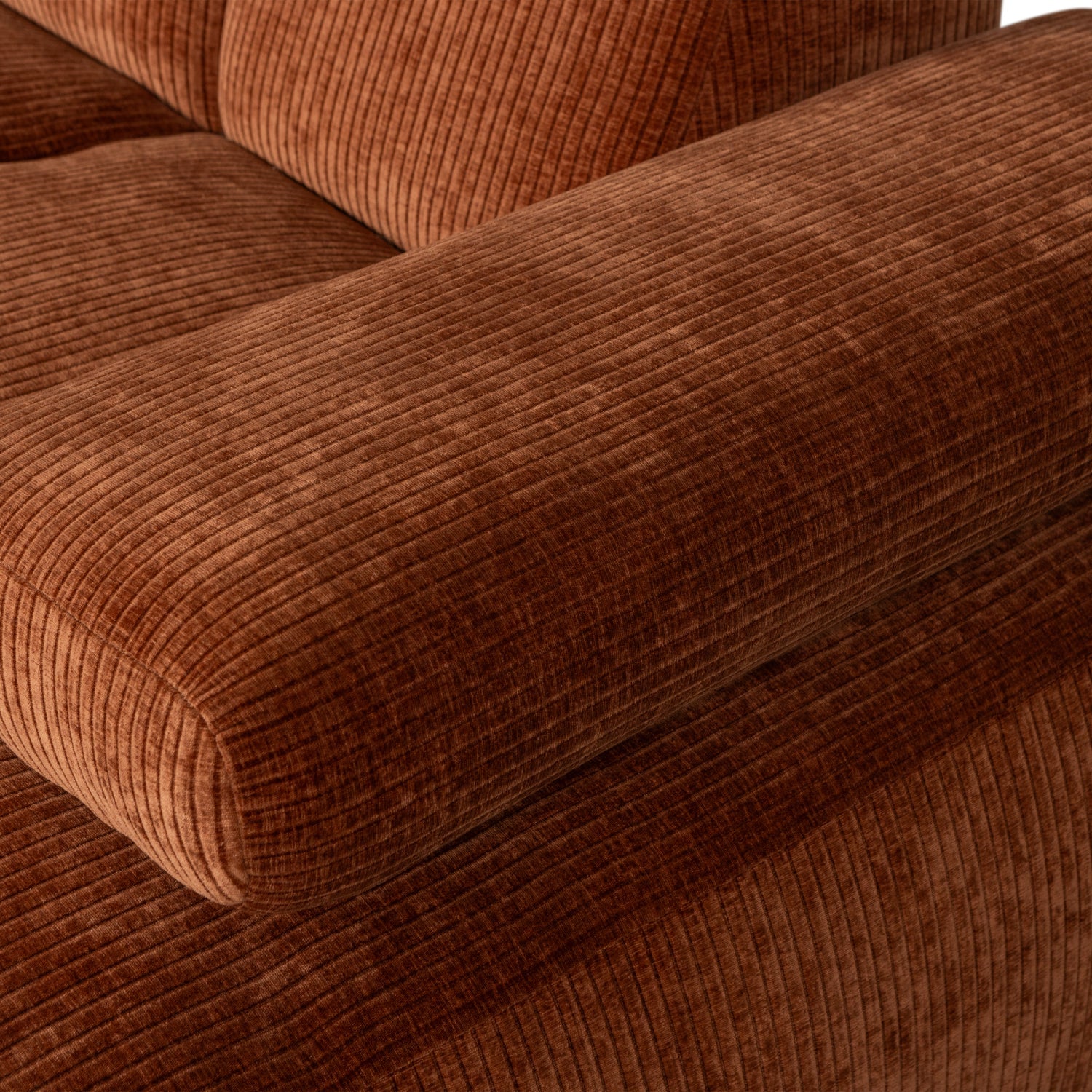 Right-facing modular corner sofa MOJO in brown corduroy