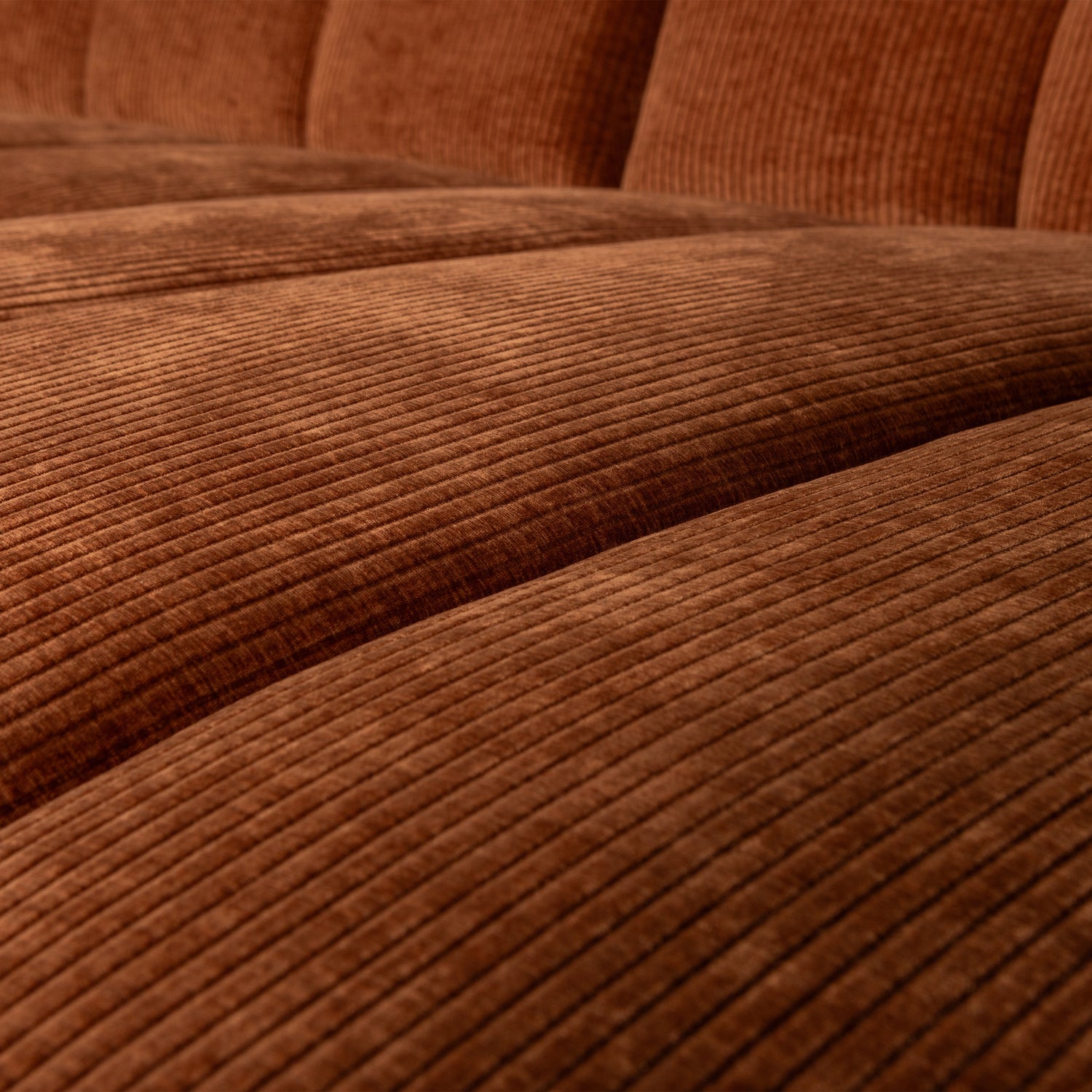 Right-facing modular corner sofa MOJO in brown corduroy