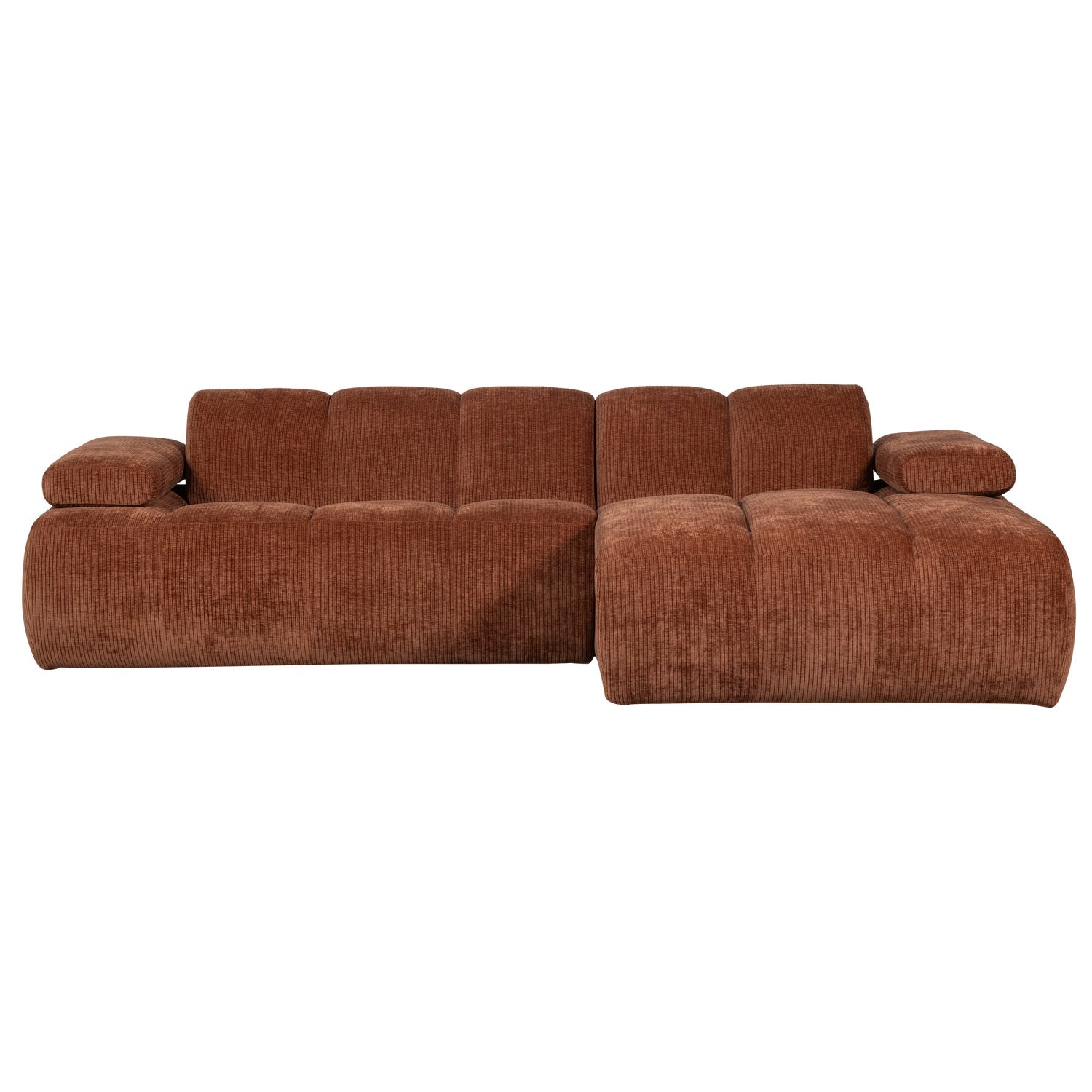 Right-facing modular corner sofa MOJO in brown corduroy
