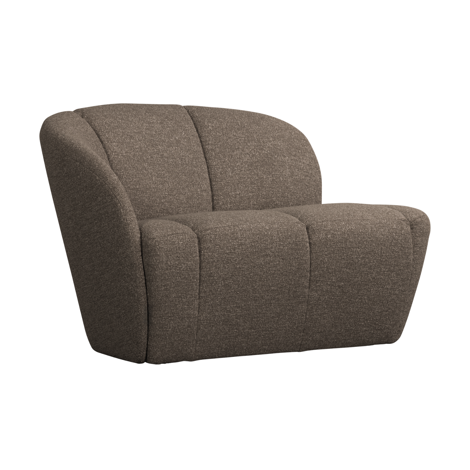 Left-facing 2-seater Sofa MOJO brown mélange boucle