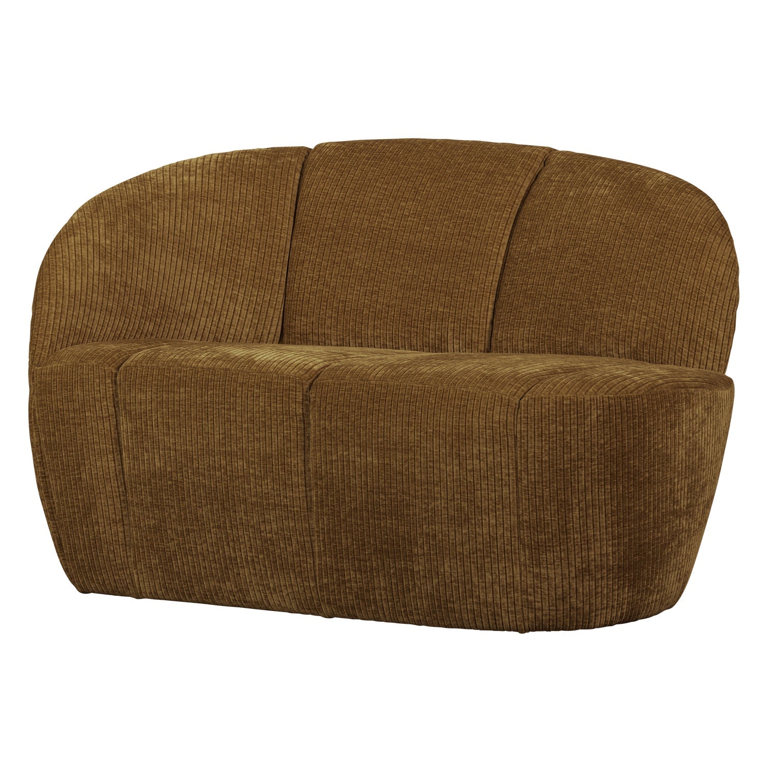 Left-facing 2-seater sofa MOJO dark honey corduroy