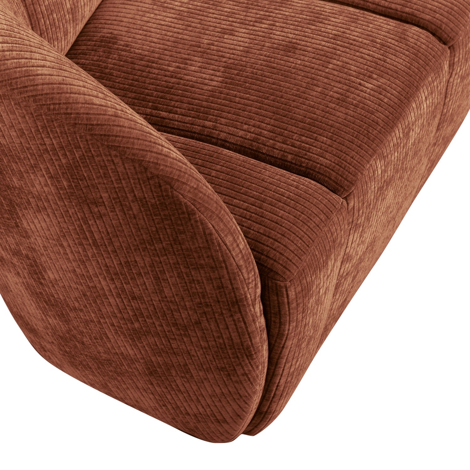 Left-facing 2-seater sofa MOJO brown corduroy