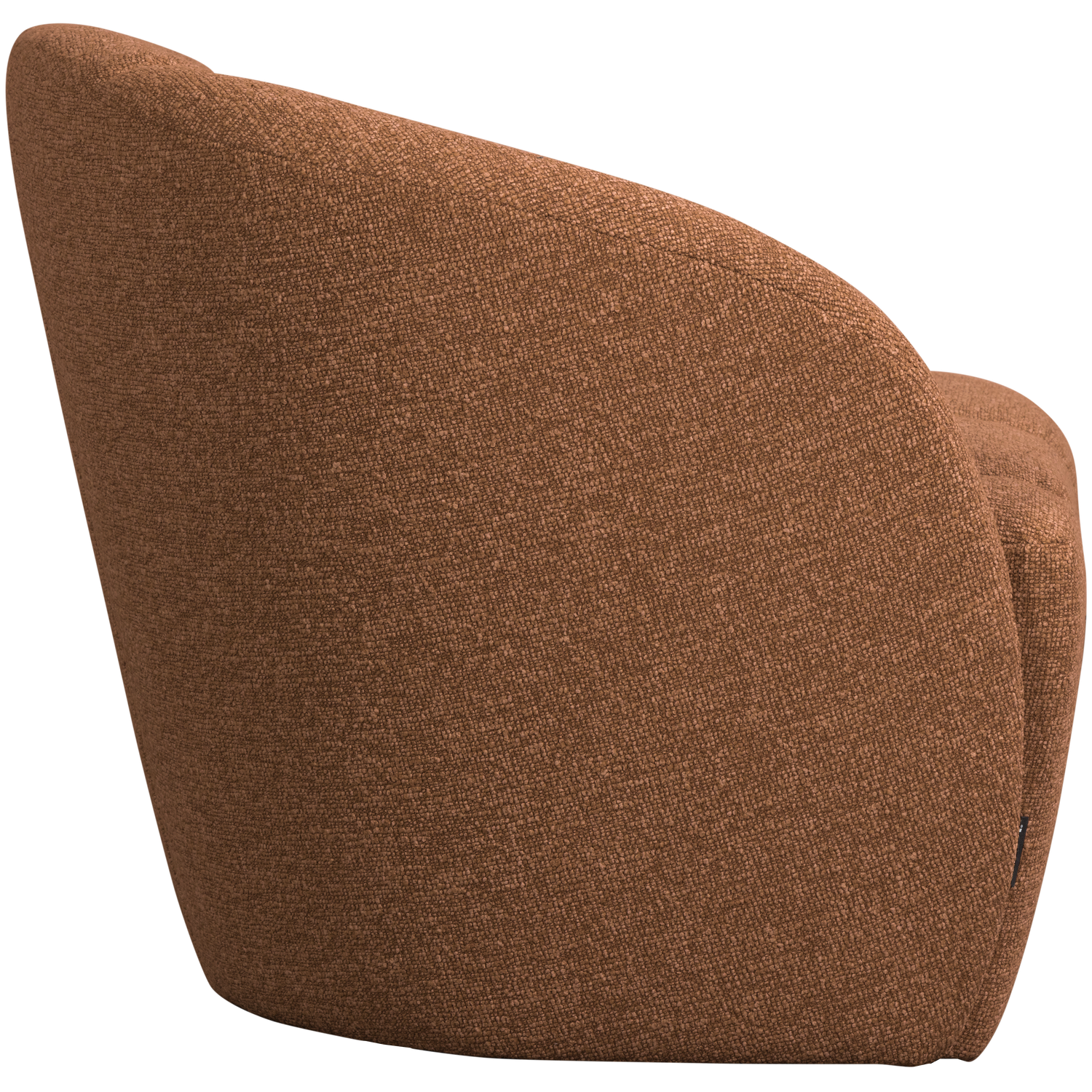 Left-facing 2-seater Sofa MOJO rust brown mélange boucle