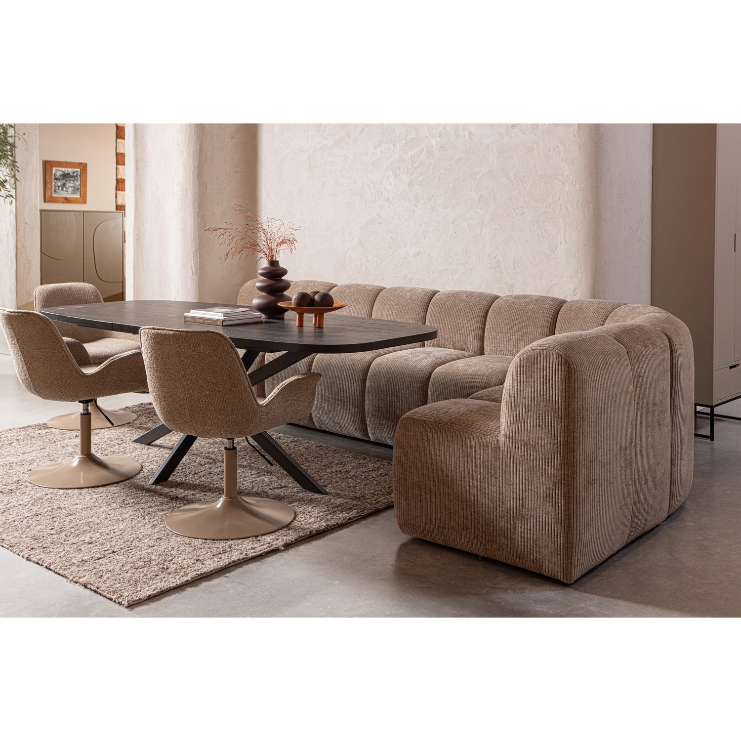 Armchair / MOJO BENCH module sand corduroy
