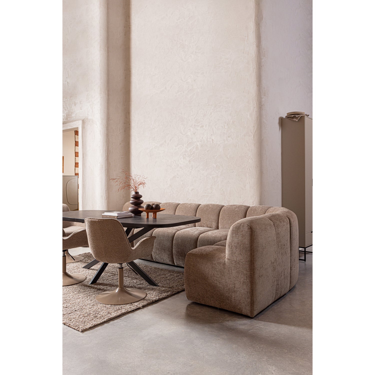 Armchair / MOJO BENCH module honey mélange boucle