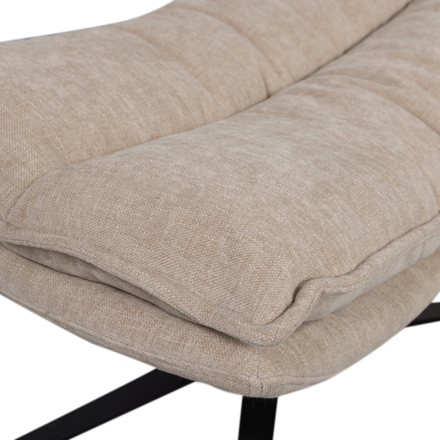 KUBE Beige Swivel Armchair with Footrest
